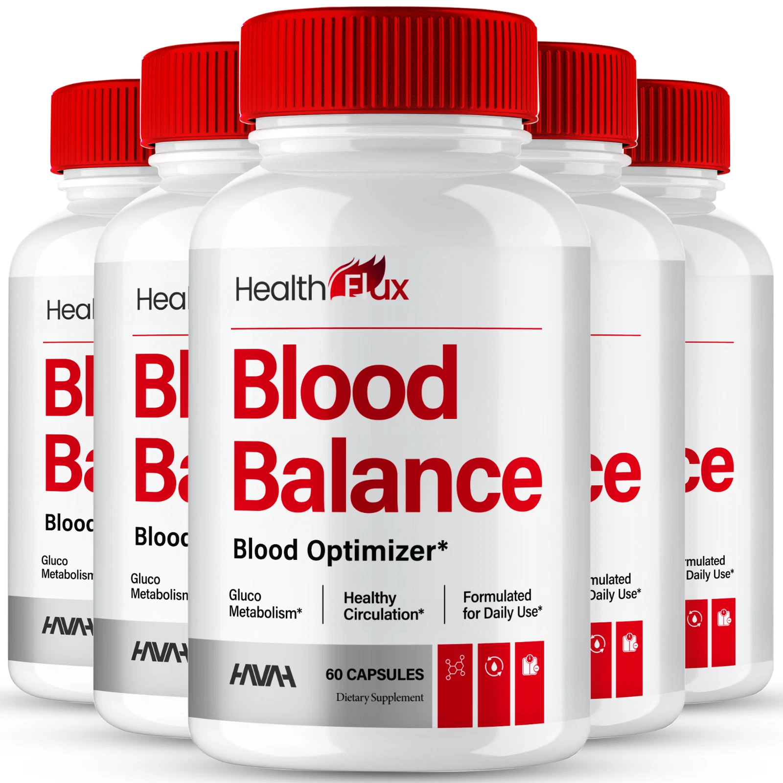 (5 Pack) Health Flux Blood Balance Advanced Blood Health Support Optimizer Pills