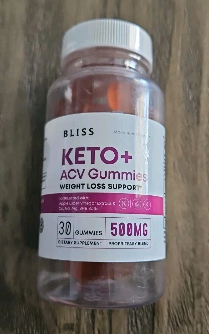 Bliss Keto + ACV Weight Loss Support 500mg 30 Gummies Exp 2/26