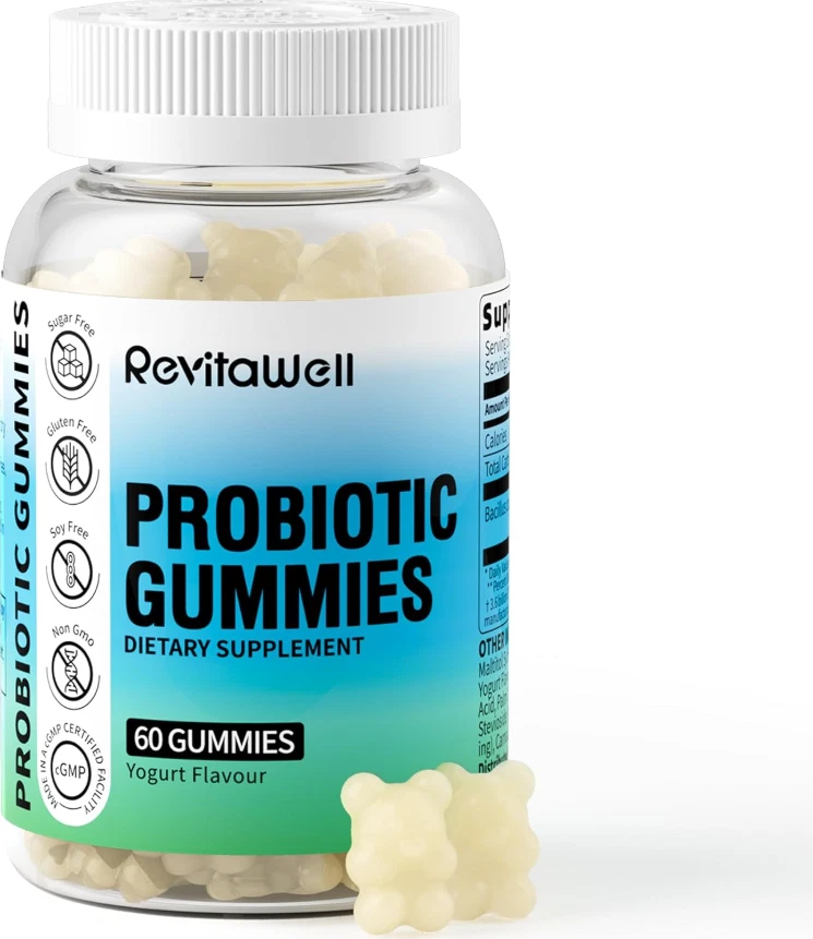 Probiotic Gummies for Digestive Health and Gut Health, 3.6 Billion CFU, Yogurt
