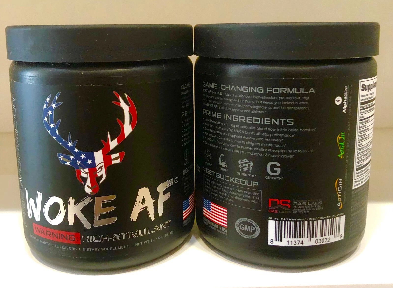 2 Bucked Up Woke AF HIGH STIMULANT PRE-WORKOUT 30 Servings, Rocket Pop