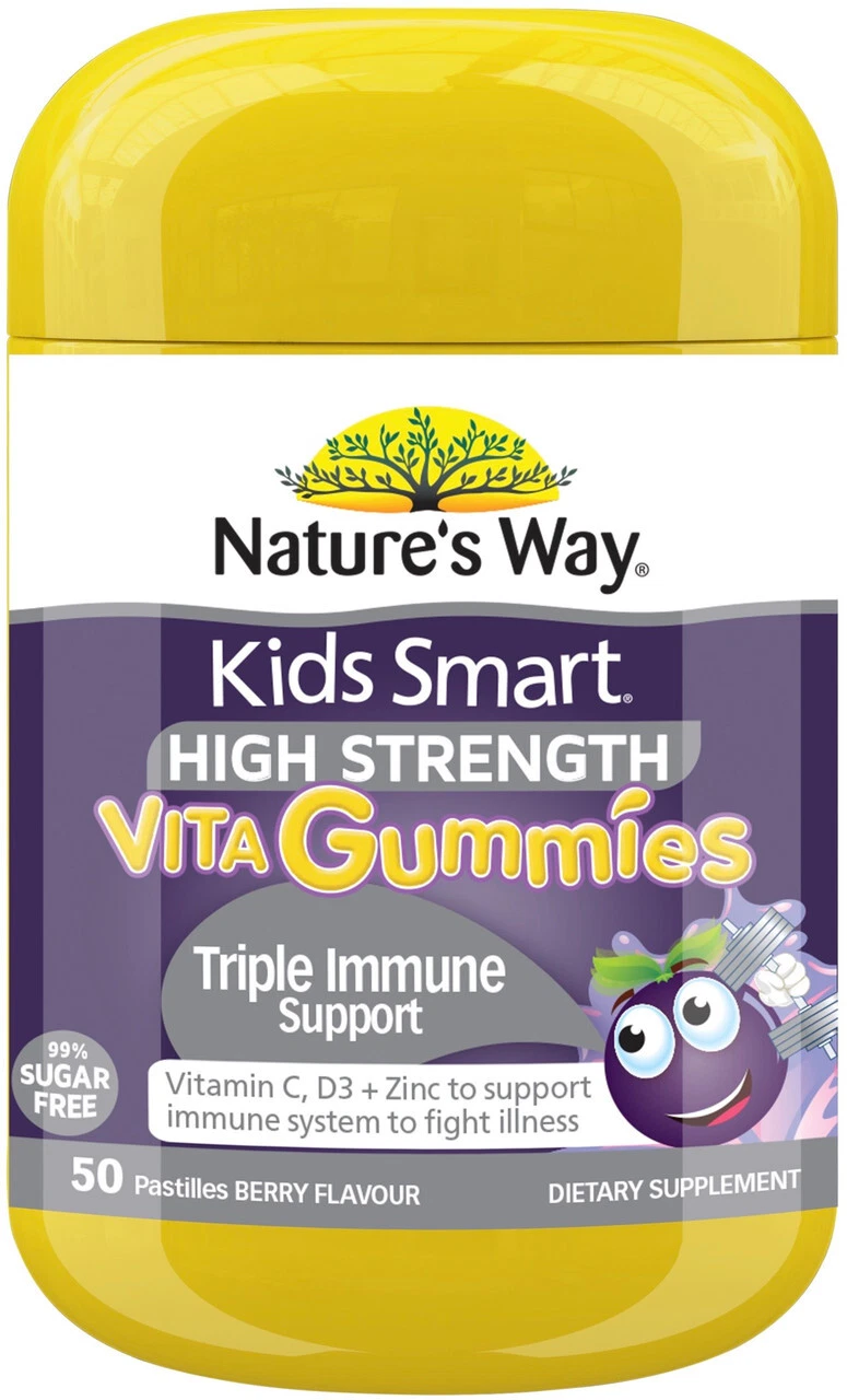 Kids Smart Triple Immune Support 50 High Strength Vita Gummies x 3 Pack Nature's