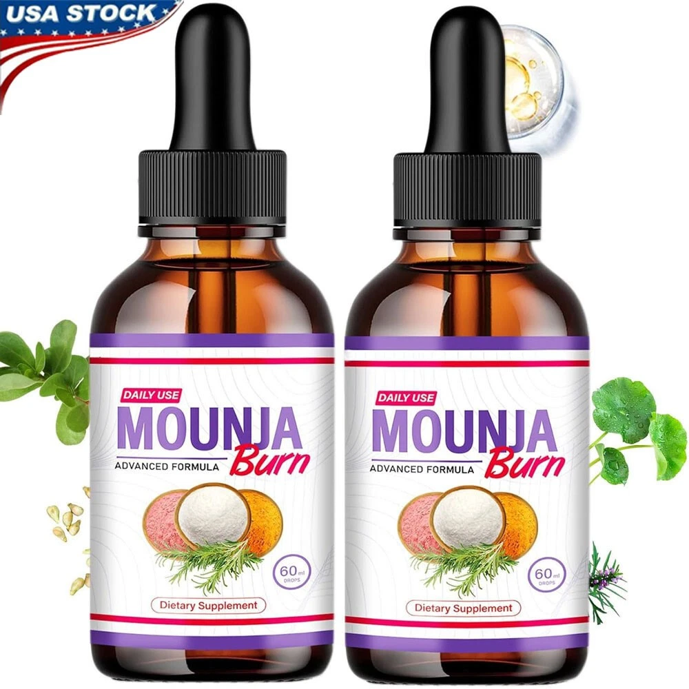(2 Pack) Mounja Burn Weight Loss Drops MounjaBurn Max Strength Supplement 60ML🎁