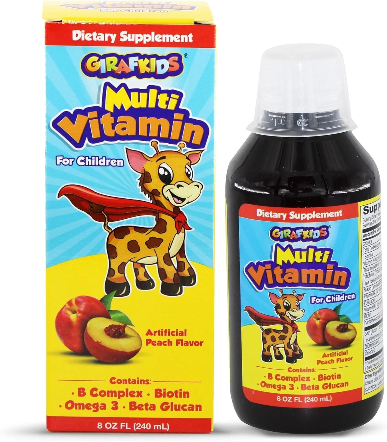 GIRAFKIDS Multivitamin Syrup for Children, 8oz | Daily Multivitamin for Kids Age