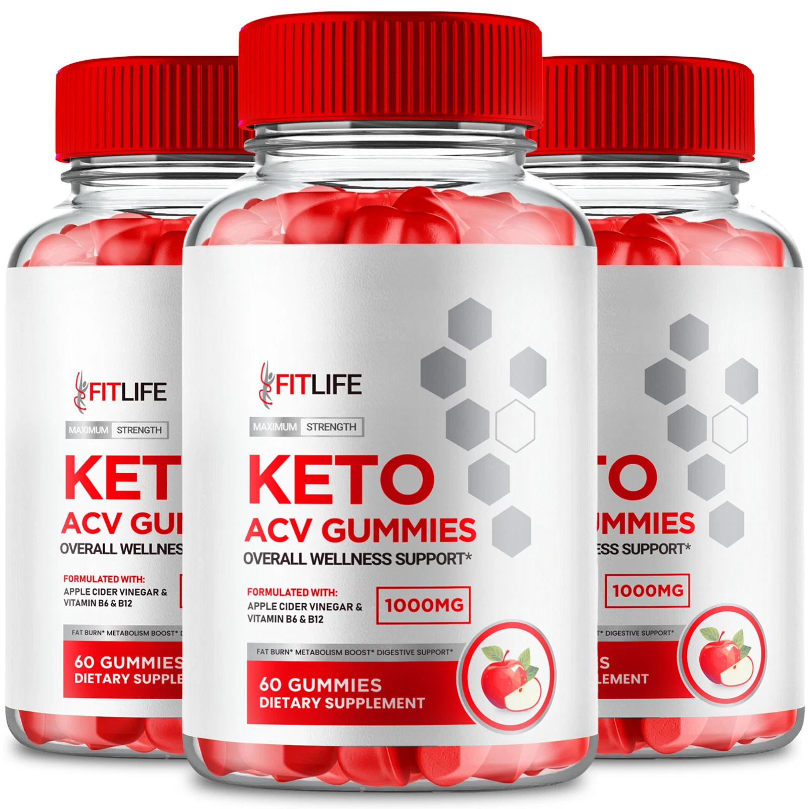 (3 Pack) FitLife Keto ACV Gummies Advanced Weight Management (180 Gummies)