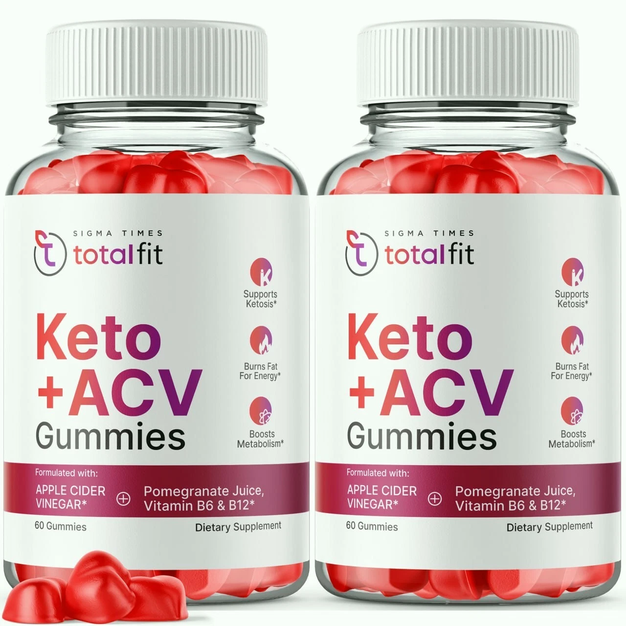 (2 Pack) TotalFit Keto + ACV Advanced Weight Loss Gummies to Lose Belly Fat