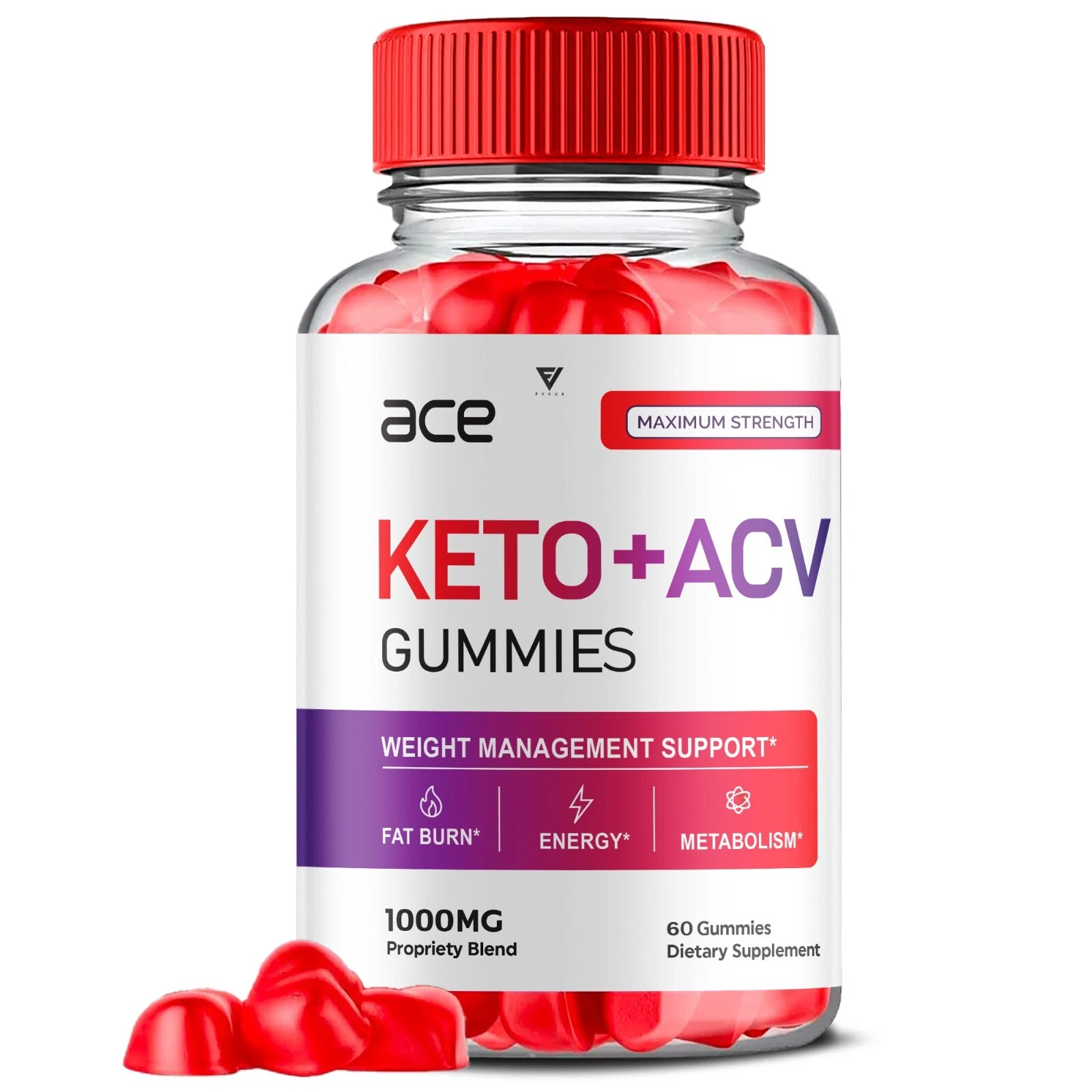 Ace Keto + ACV Slim Max Advanced Weight Loss Supplement Formula (60 Gummies)