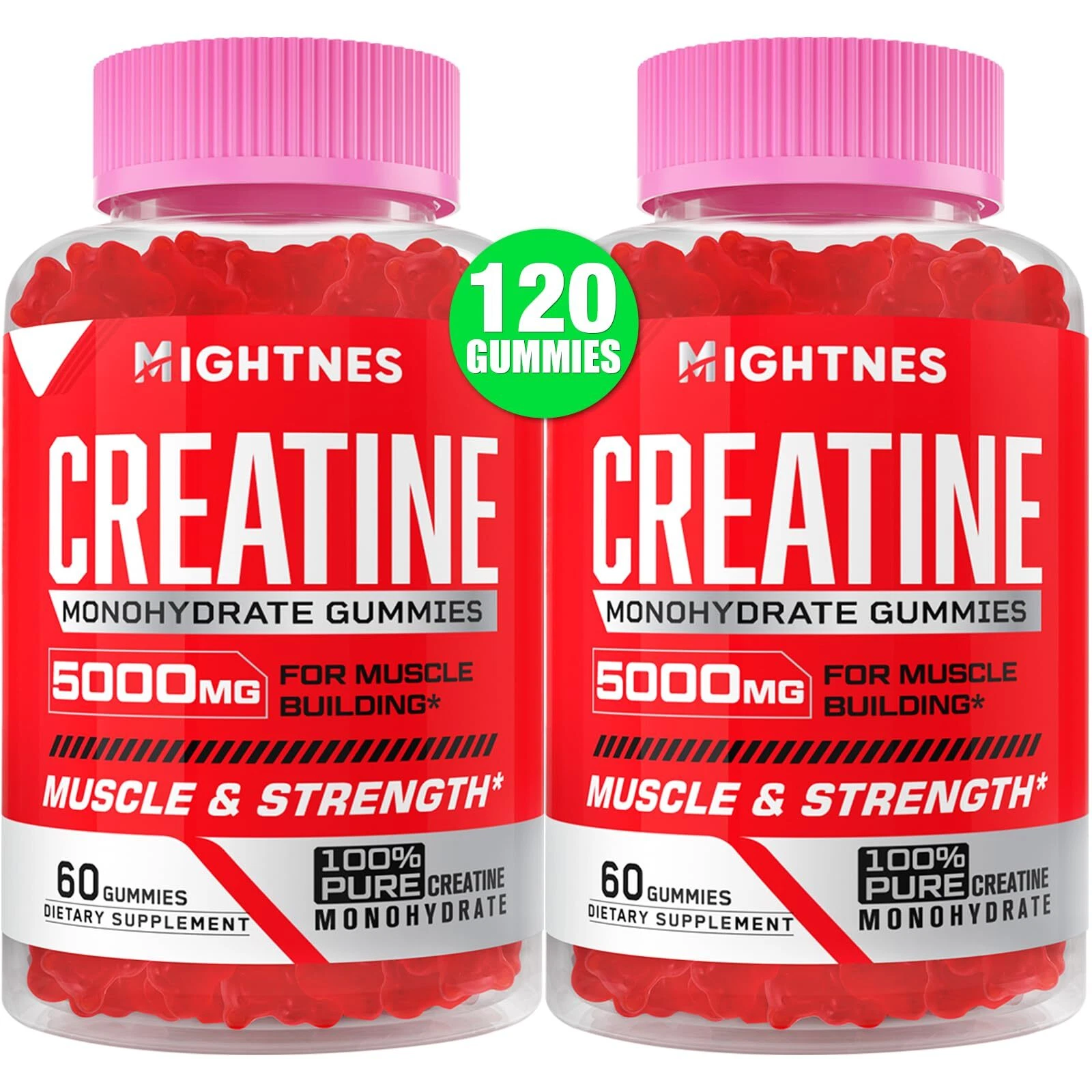 Creatine Monohydrate Gummies with Taurine & Vitamin B6, B12 for Strength Energy