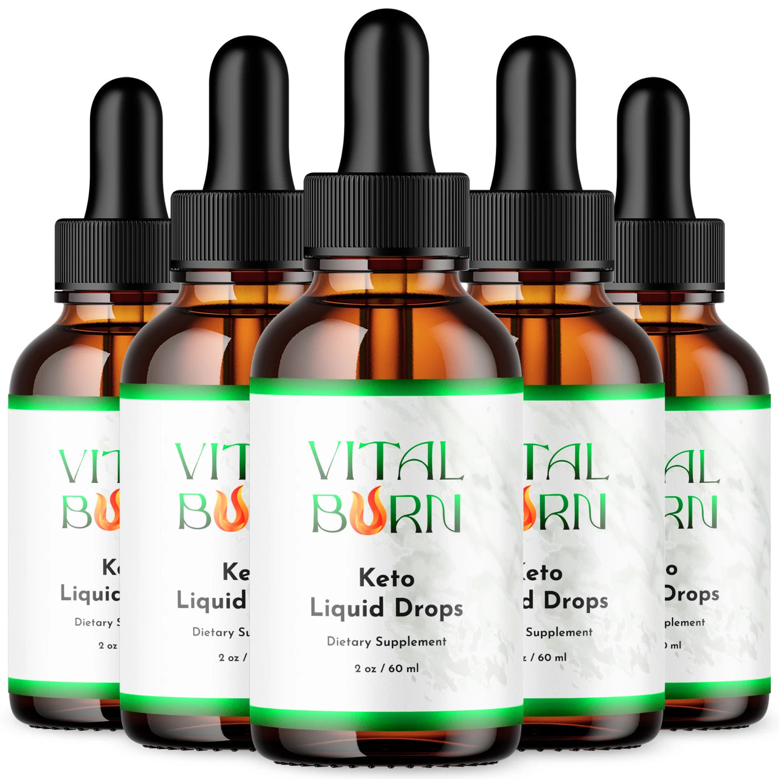 Vital Burn Keto Drops Advanced Liquid Supplement for Fitness Support ( 5 Pack )