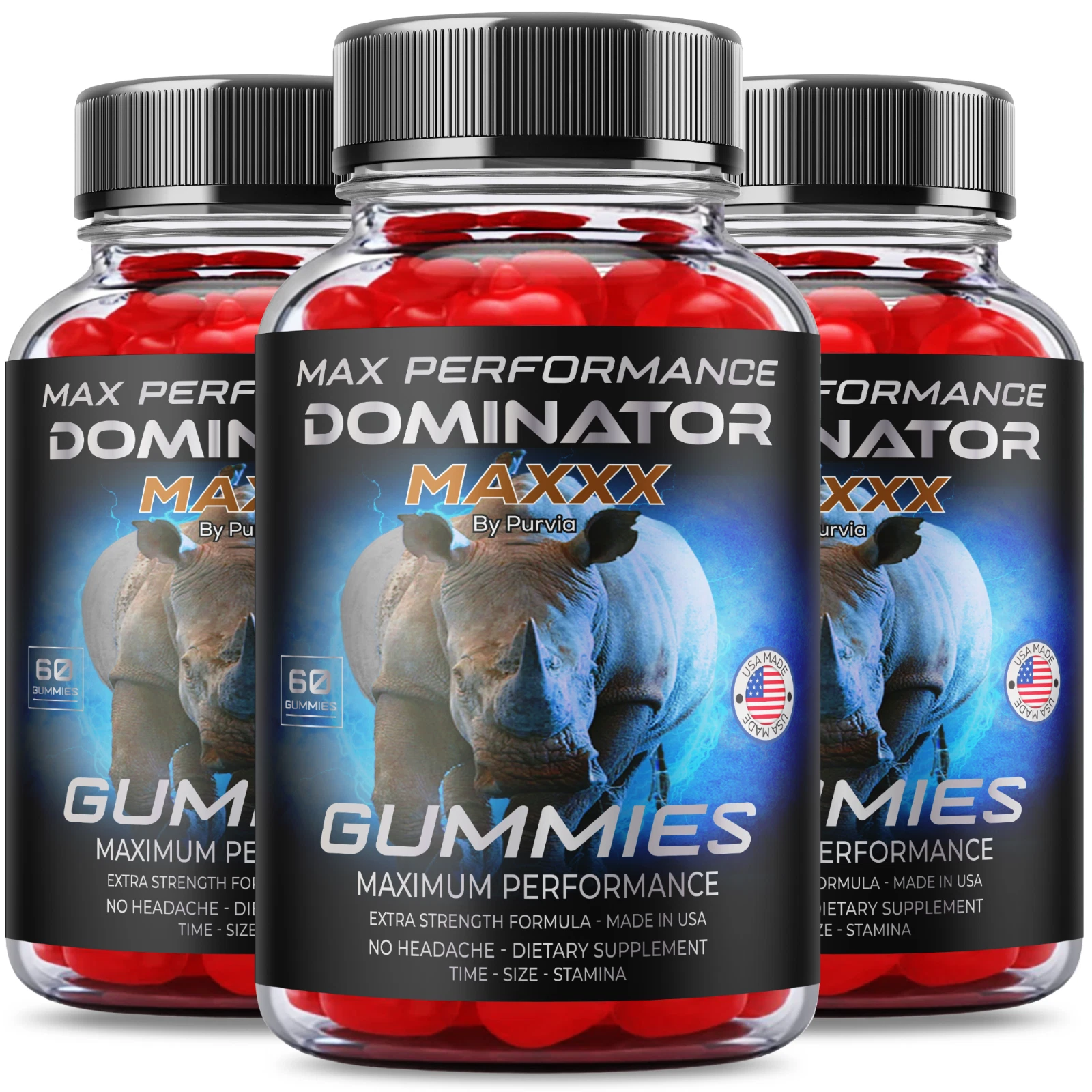 (3 Pack) Dominator Maxx Gummies For Men - Dominator Max Gummies Advanced Formula