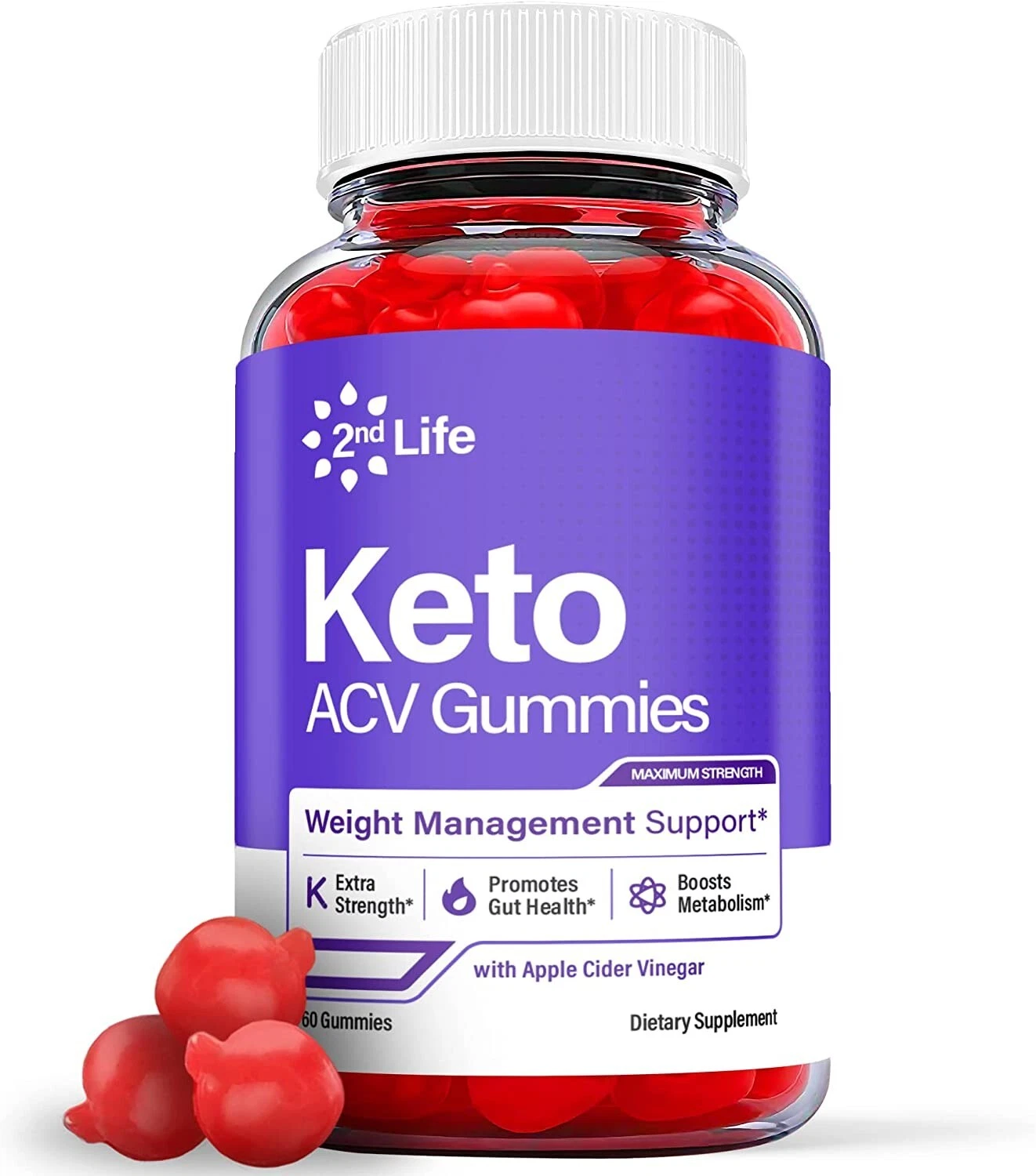 (1 Pack) 2nd Life Keto Gummies - 2nd Life Keto ACV Gummies Weight Loss-60 Gums