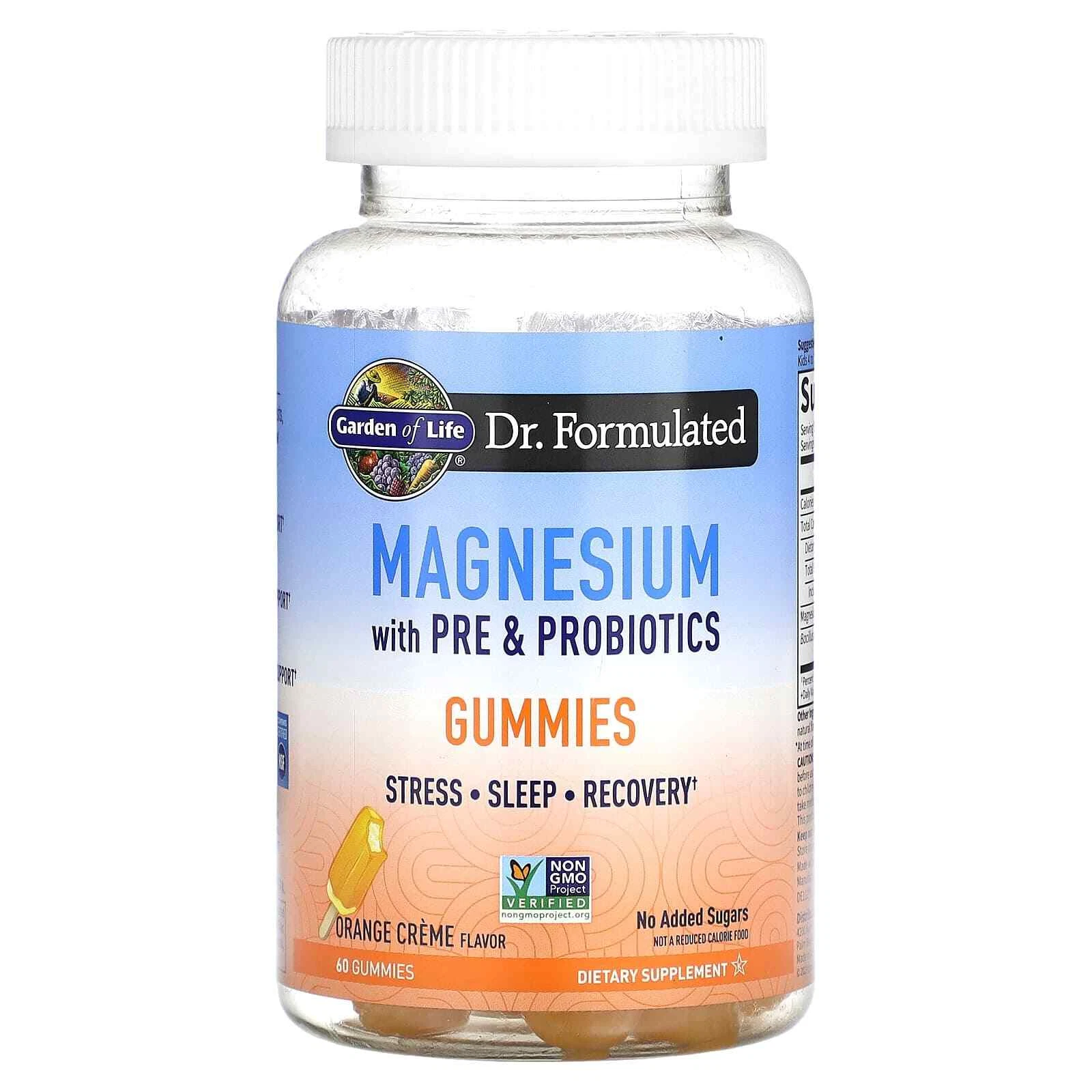 2 X Garden of Life, Magnesium with Pre & Probiotics Gummies, Orange Creme, 60 Gu