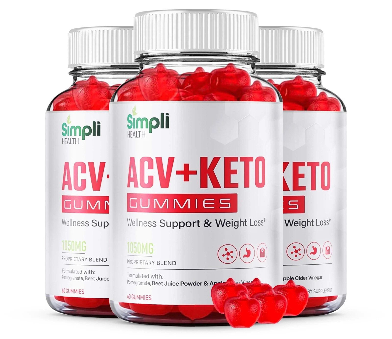 Simpli Health ACV Keto Chew Gummies Weight Loss Supplement (180 Gummies) 3-Pack