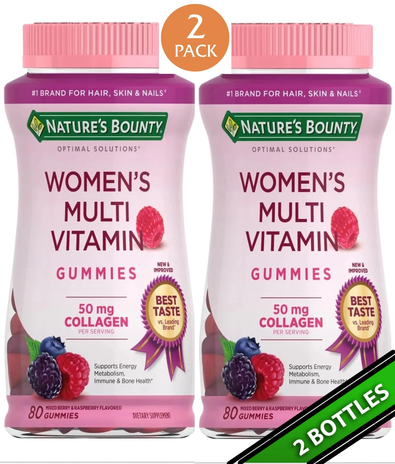 2 Pack Women's Multivitamin 160 Gummies (2x80) 50 mg Collagen Multi Woman Health
