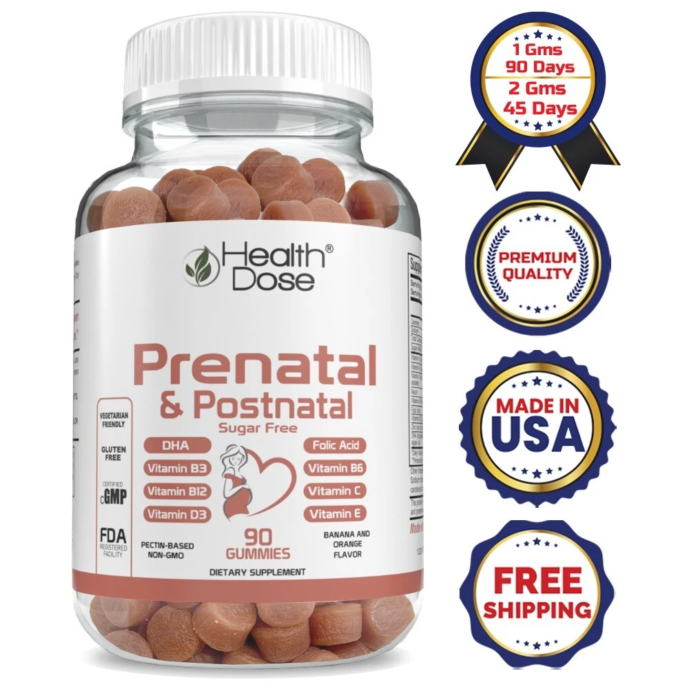 Health Dose Prenatal/Postnatal Complex Supplement. Vitamin B6, B12, C, Zinc. 90C