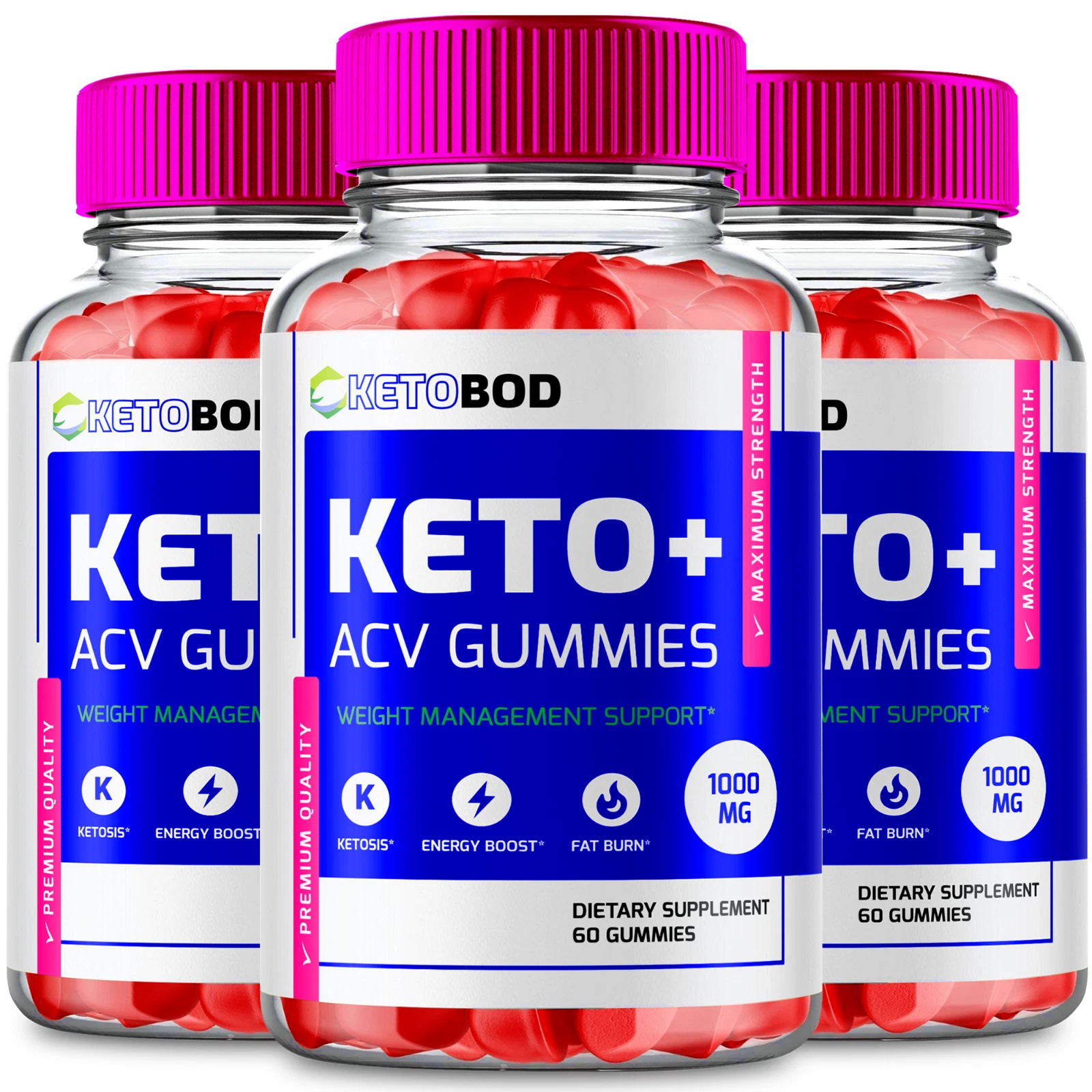 (3 Pack) Keto Bod ACV Gummies, KetoBod Weight Management Gummies (180 Gummies)