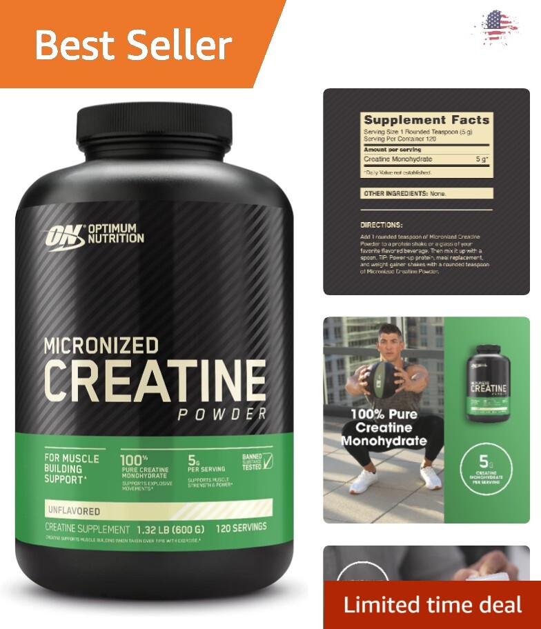 Maximum Potency Creatine Monohydrate Powder - Supreme Absorbency - 120 Servings