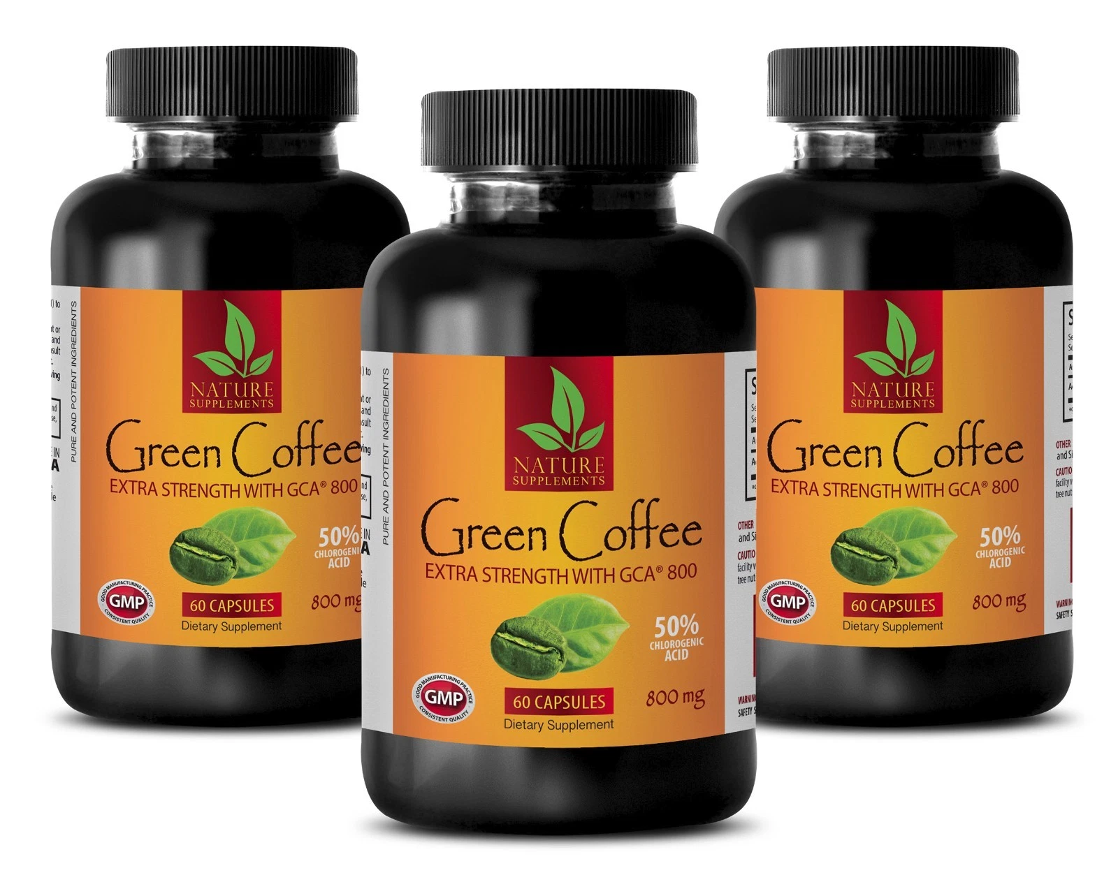 CGA 800 - Green Coffee Extract GCA 800mg - Detox Body Pills - 180 Capsules