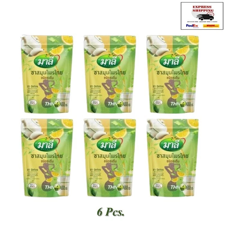 6 X Malee Tea Detox Organic Thai Herbal Weight Management Instant Cleanse Colon