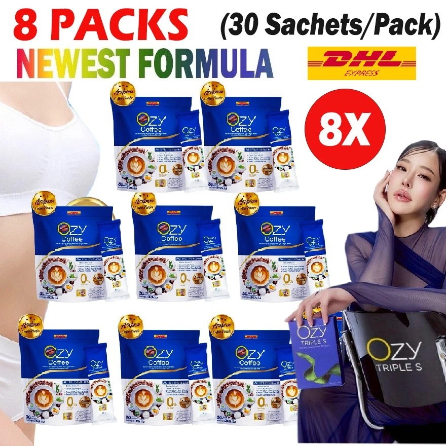 8X Ozy Coffee Instant Dietary Supplement Weight Control Detox Health 5In1