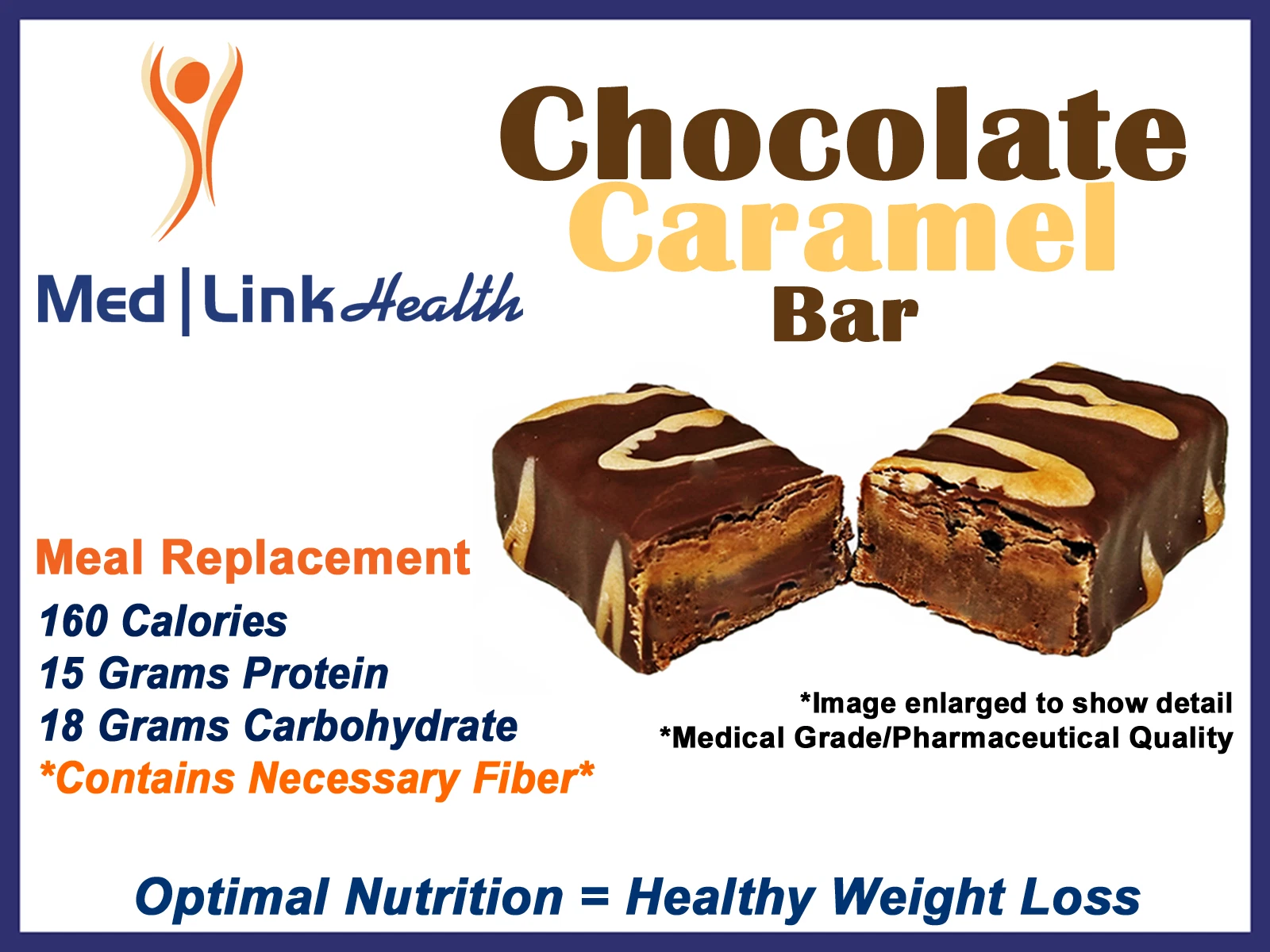 CHOCOLATE CARAMEL BAR | SIMILAR TO Optifast® 800 | Weight Loss | 1 Case