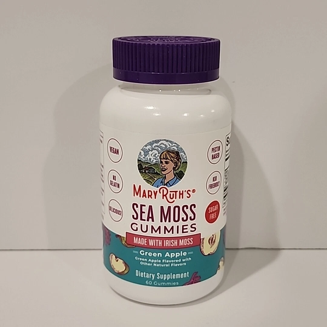 Mary Ruth's Sea Moss Gummies Green Apple 60 CT Irish Sea Moss Exp 05/2025 Sealed