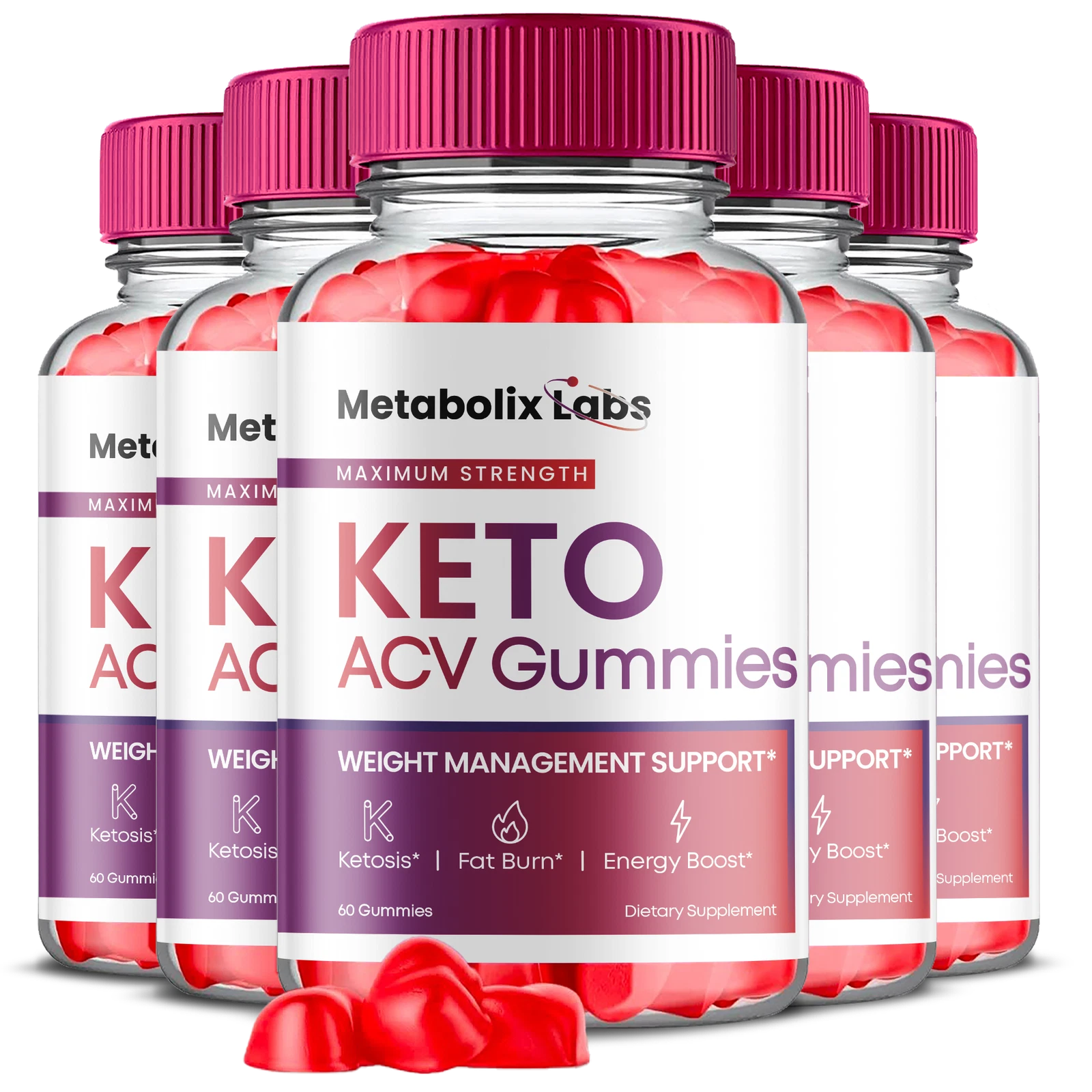 (5 Pack) Metabolix Labs Keto ACV Gummies, Metabolix Labs Keto ACV (300 Gummies)