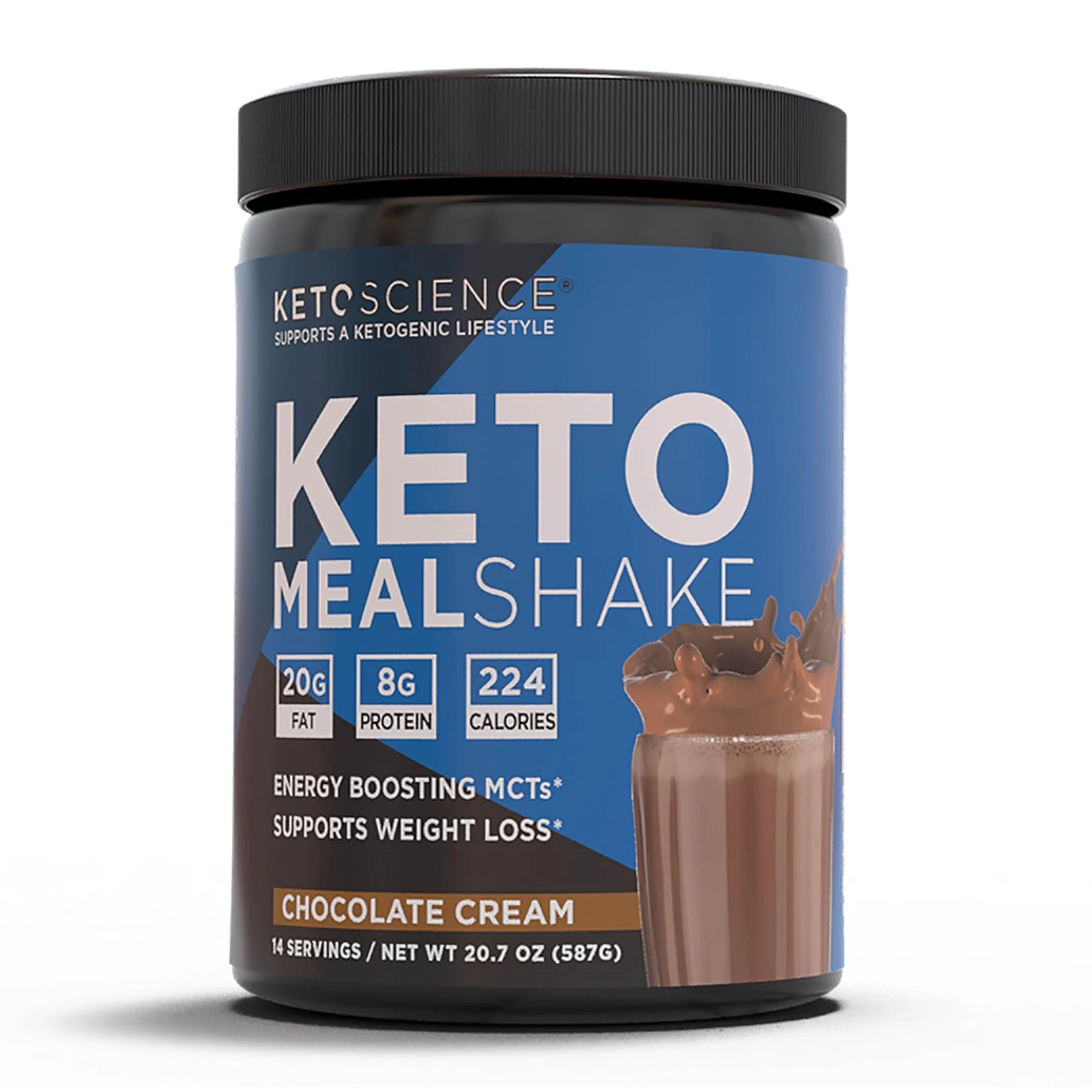 Keto Science Ketogenic Meal Shake Chocolate Dietary Supplement Rich in MCTs a...