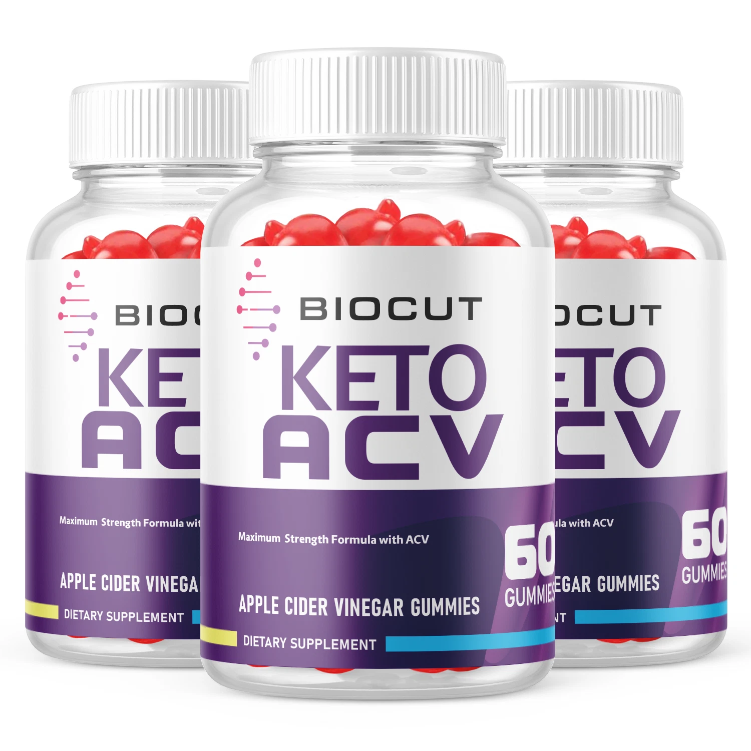 3 Pack- Biocut ACV Keto Gummies, Weight Loss Supplement-180 Gummies