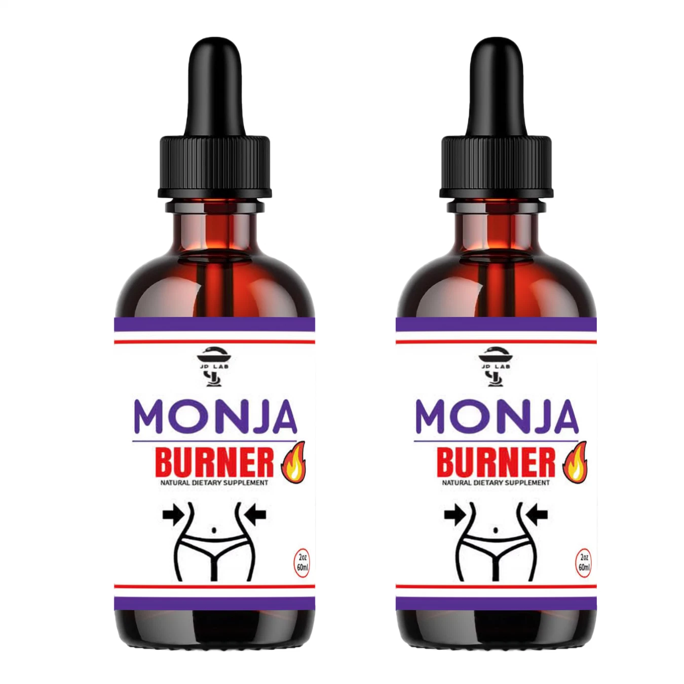 Monja Burner Dietary Drops - Liquid Drop Supplements, Natural Ingredients 2 pack