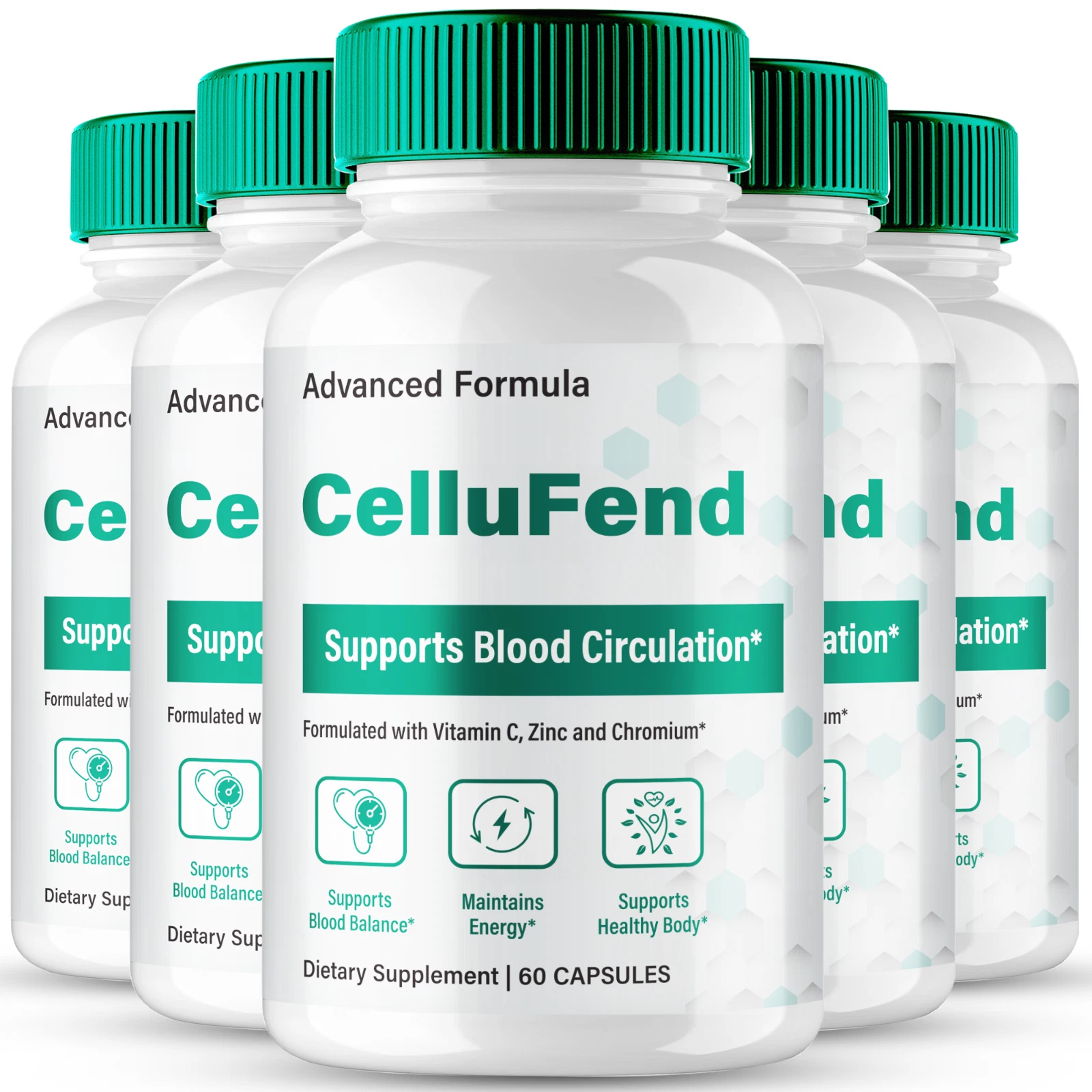 (5 Pack) CelluFend Blood Optimizer, Cellu Fend Blood Circulation Support Pills