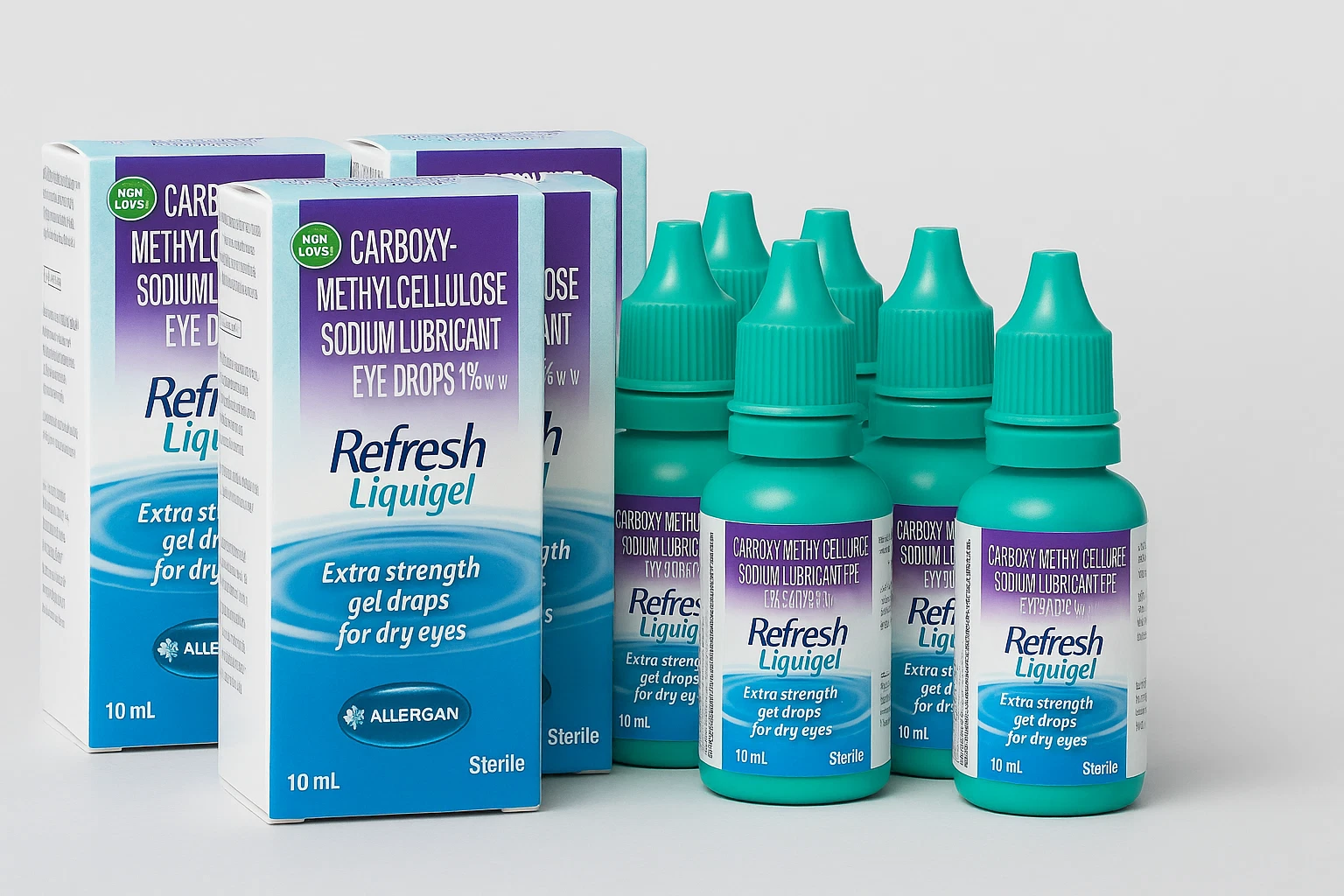 Refresh Liquigel Eye Drops 10ml x5 | Dry Eye Lubricant Gel | Exp Oct 2026