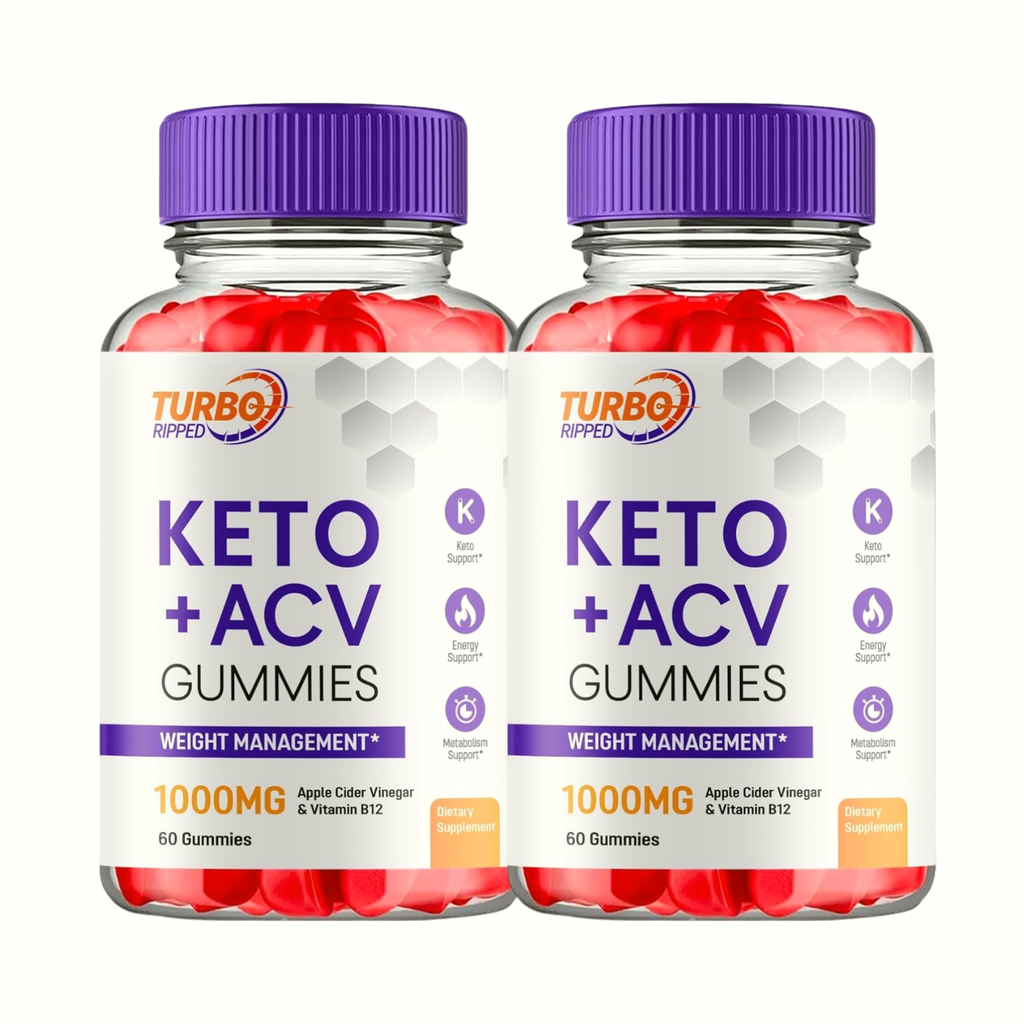 2-Pack Turbo Ripped Keto ACV Gummies Supports Weight Loss & Energy (120 Gummies)