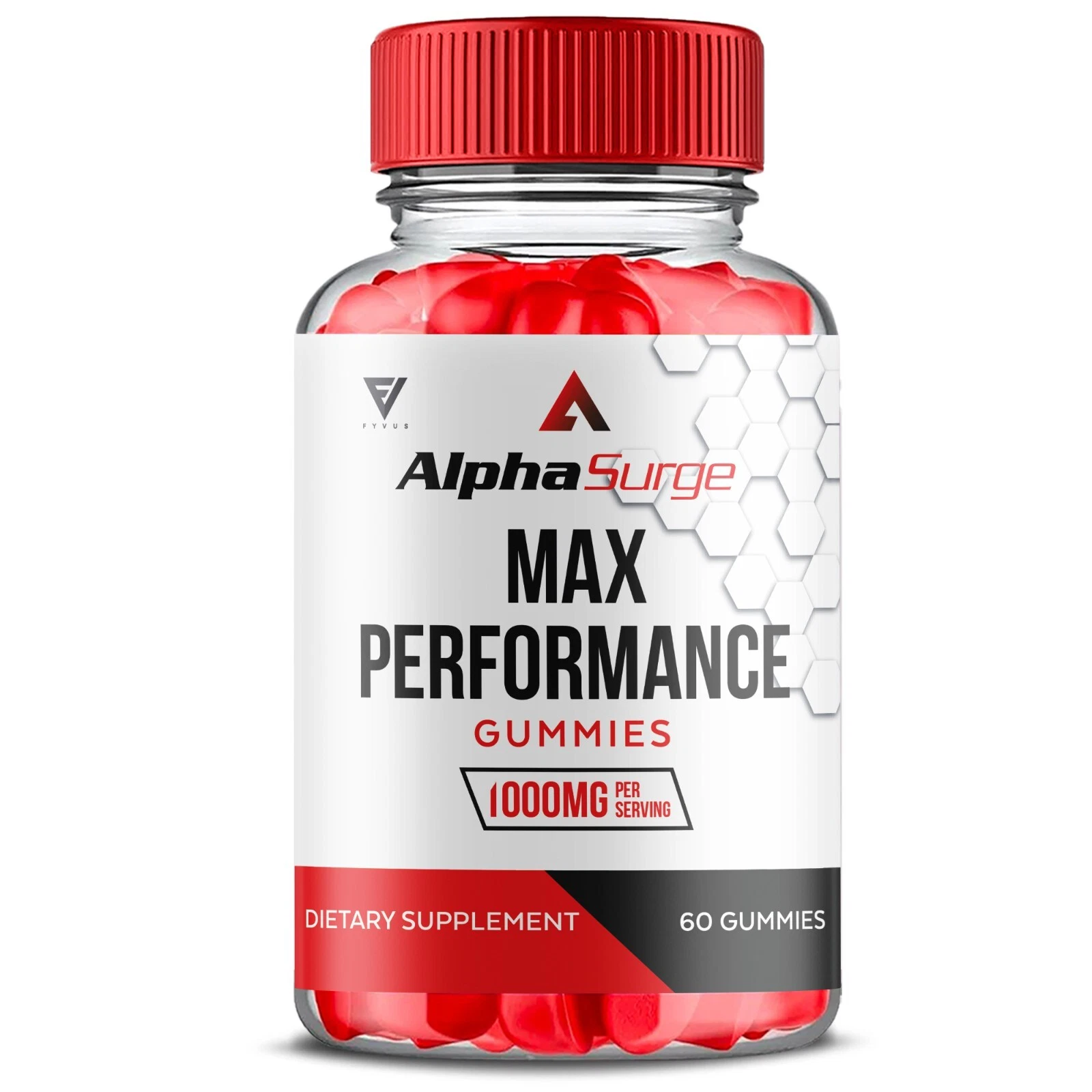 Alpha Surge Gummies, Alpha Surge Daily High Drive Support Formula (60 Gummies)