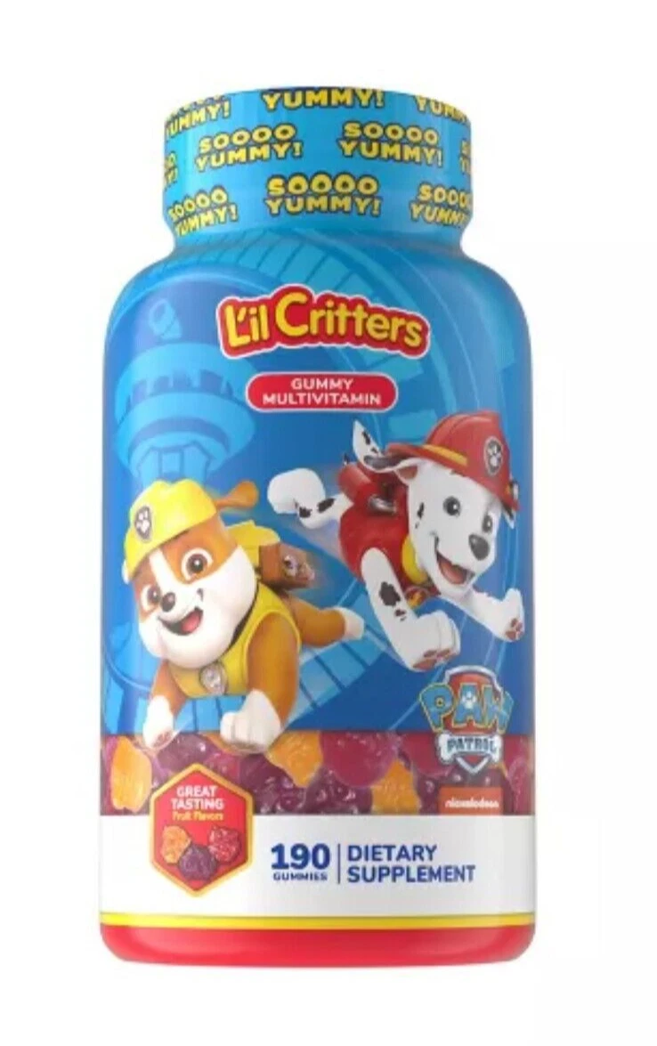 L'il Critters Paw Patrol Multivitamin Dietary Supplements, 190 gummies