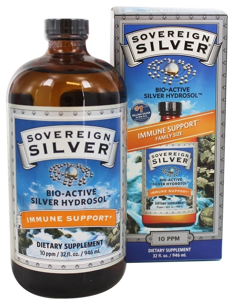 Sovereign Silver Bio-Active Silver Hydrosol 10 Ppm, 32 Ounces