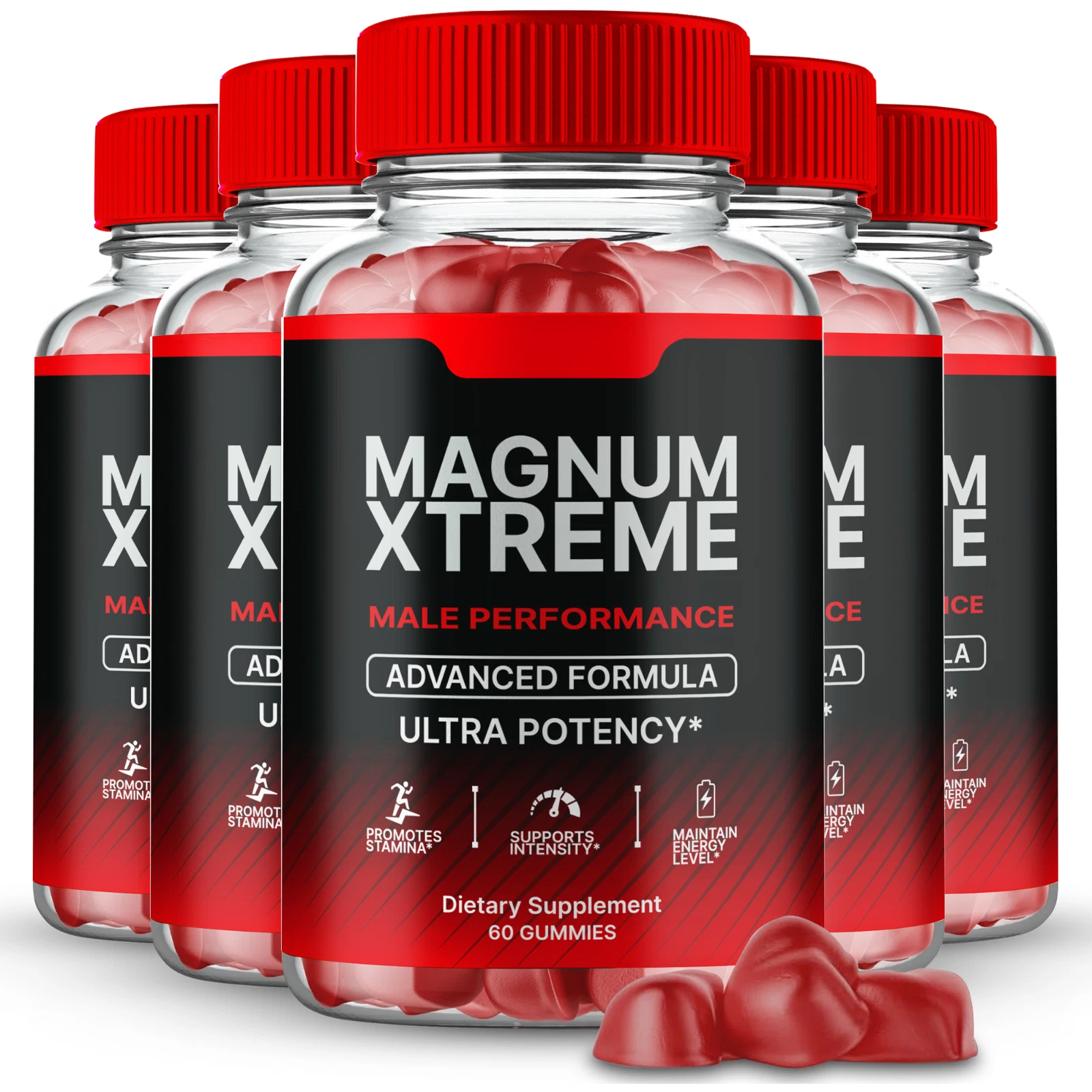 (5 Pack) Magnum Xtreme Men ed Gummies, MagnumXtreme Male Energy Support Gummies