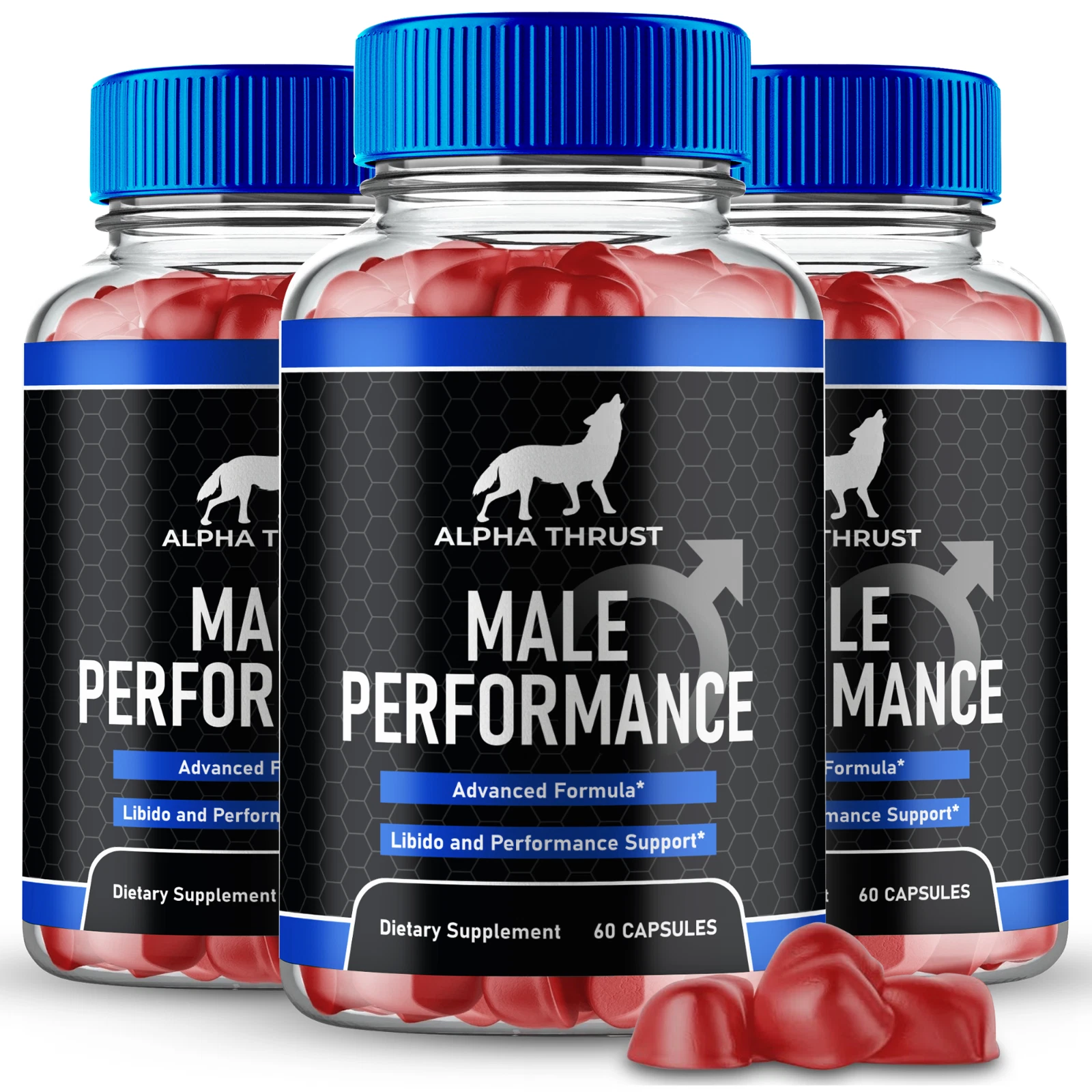 (3 Pack) Alpha Thrust Men Gummies, Support Extra Strength Male Performance Gummy