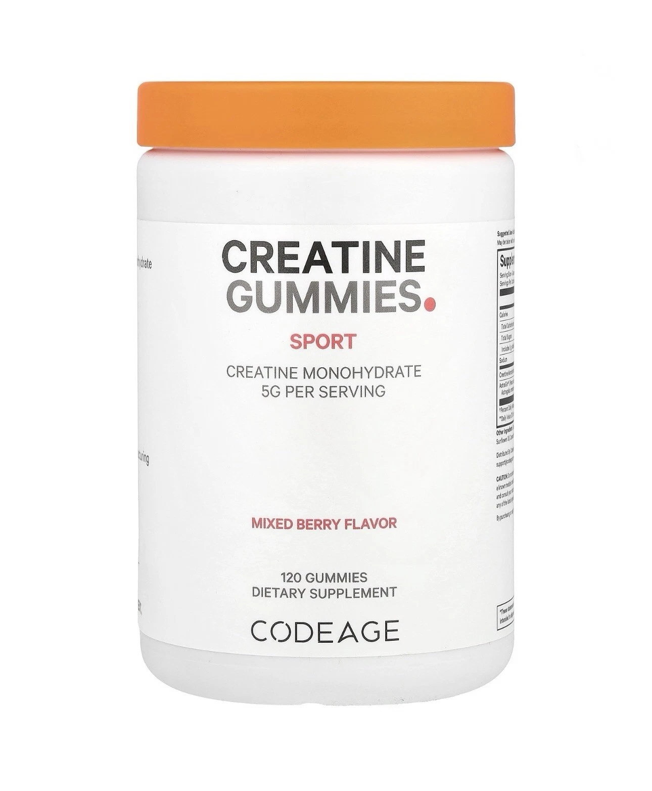Codeage Creatine Monohydrate Gummies Supplement, Mixed Berry Flavor - 120 Count