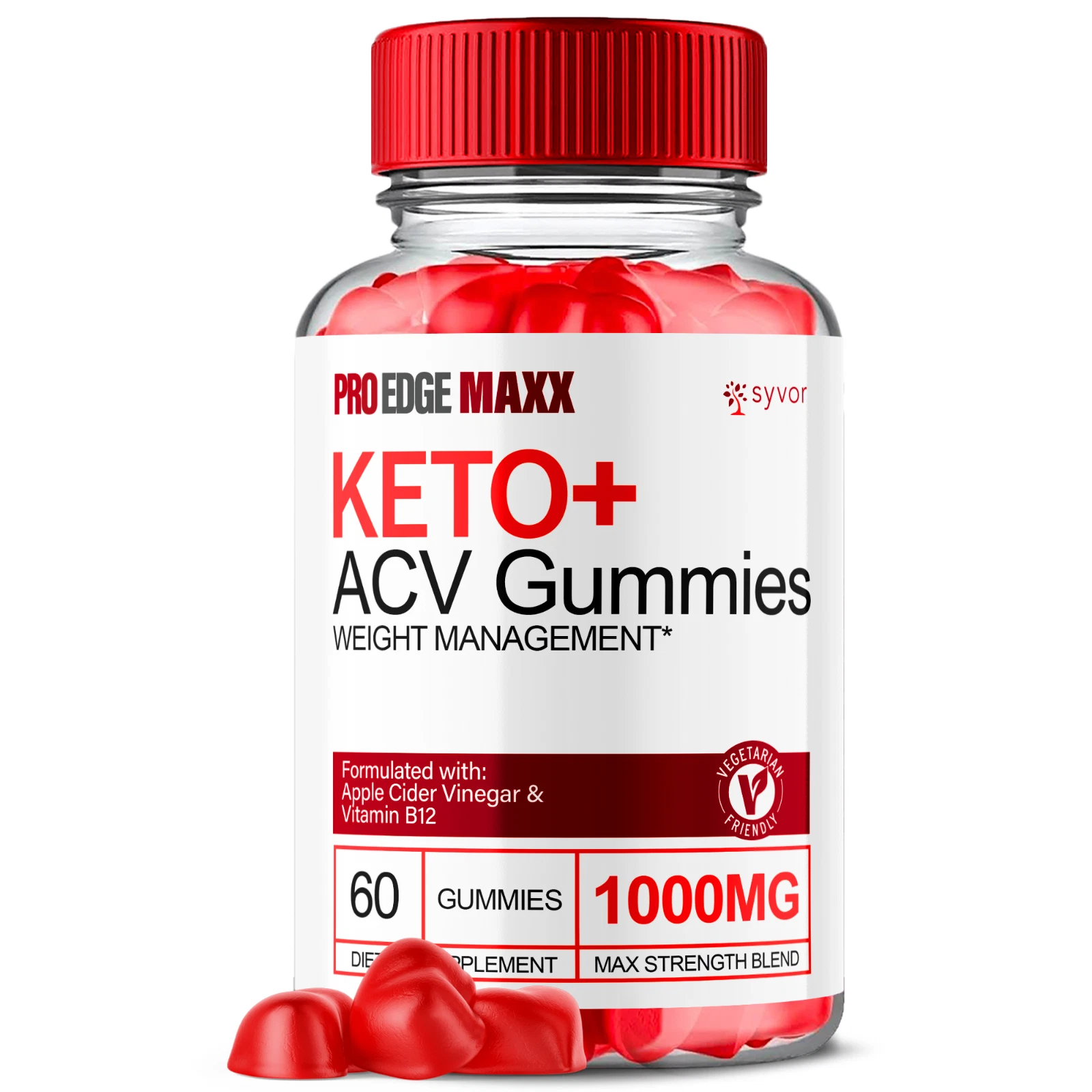 Pro Edge Maxx Keto ACV Gummies Maximum Strength Vitamin Formula, 60 Gummies