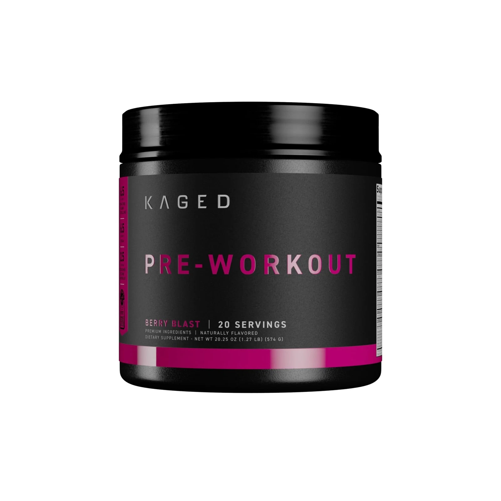 Pre Kaged Pre Workout Powder Berry Blast 20 Servings Energy Focus BCAAs