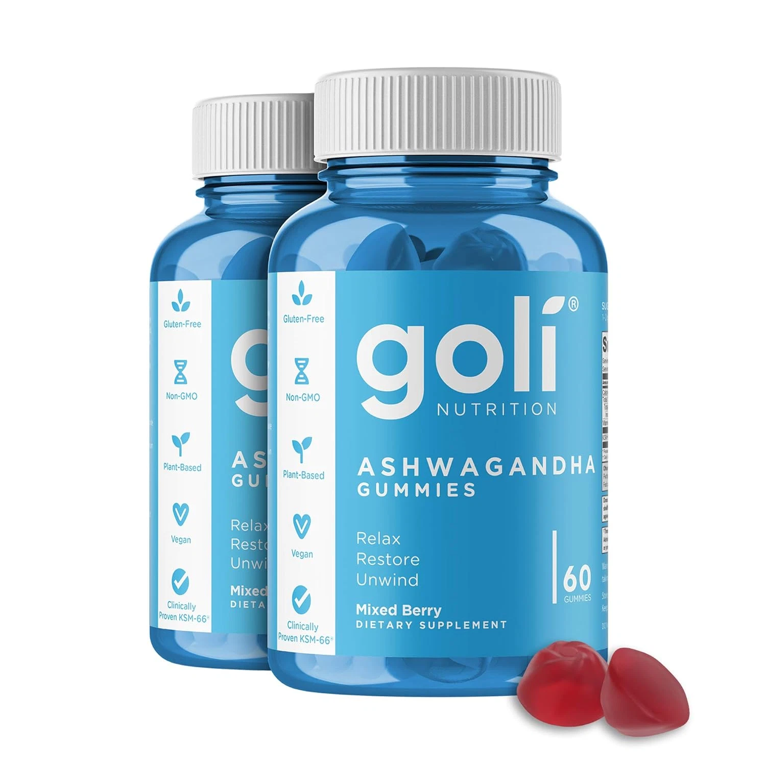 Ashwagandha & Vitamin D Gummy 120 Count - Relax. Restore. Unwind. (Mixed Berr...
