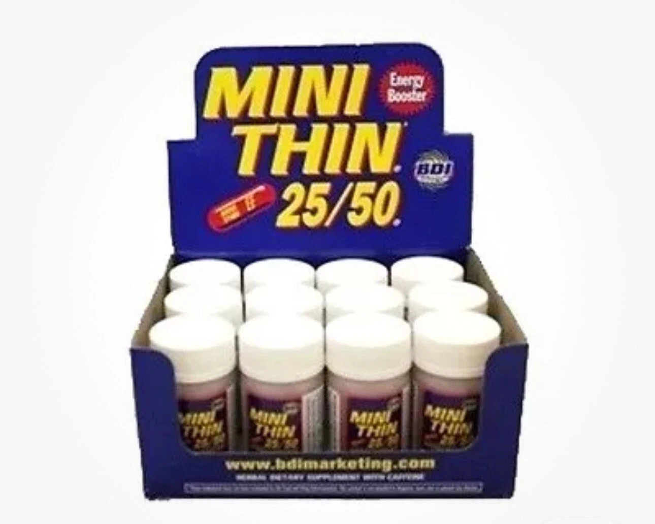 12-30ct BOTTLES MINI THIN 25/50 EF ENERGY BOOSTER ( 360 ) PILLS Full Box