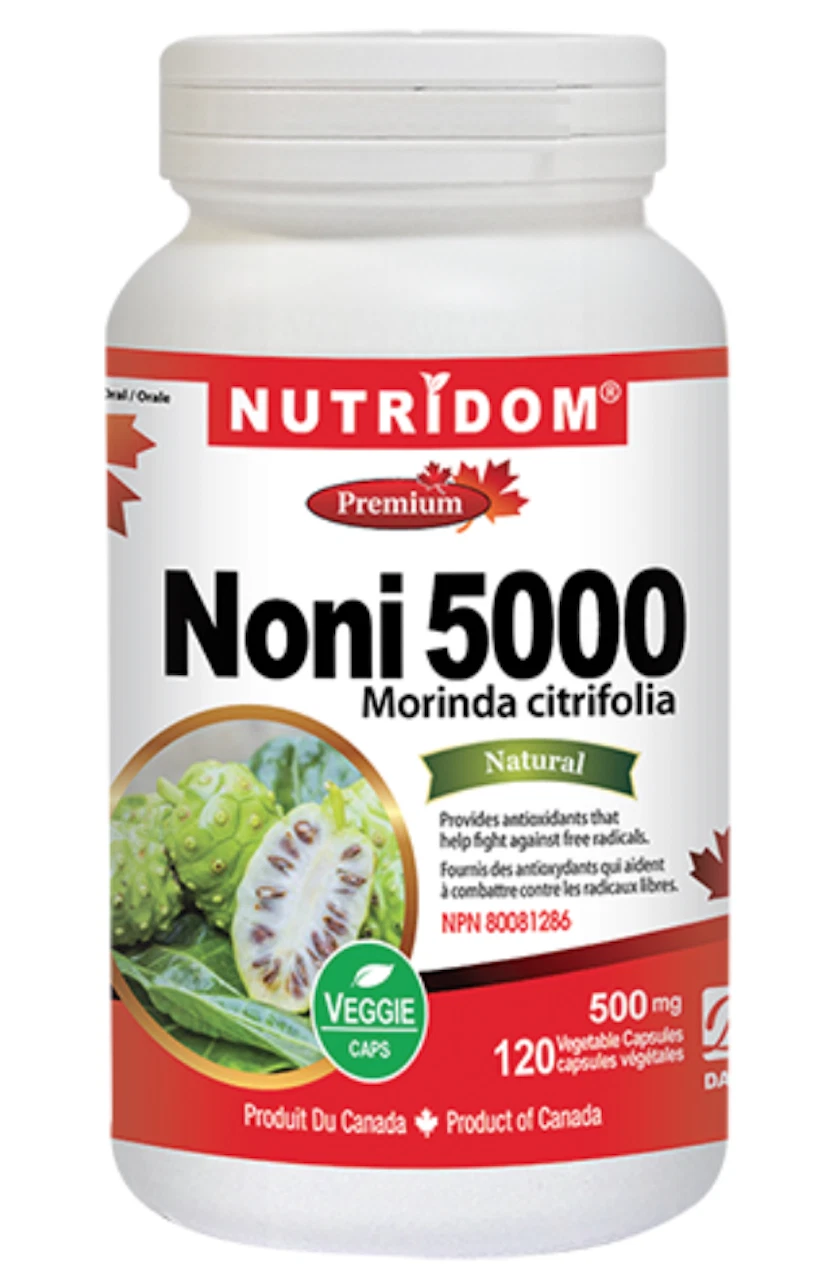 Nutridom Premium Noni 5000 - 5:1 Extract, Equivalent to 2,500 mg (120 Capsules)
