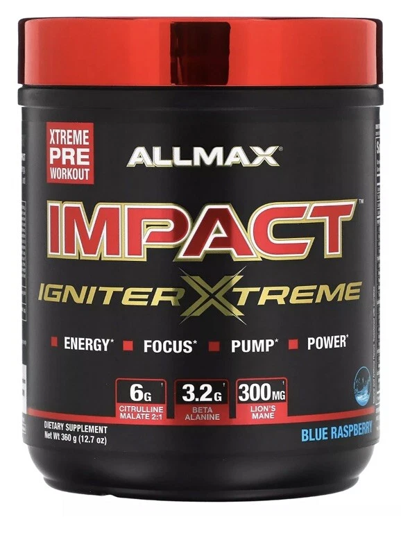 IMPACT Igniter Xtreme, Pre-Workout, Blue Raspberry, 12.7 oz (360 g)