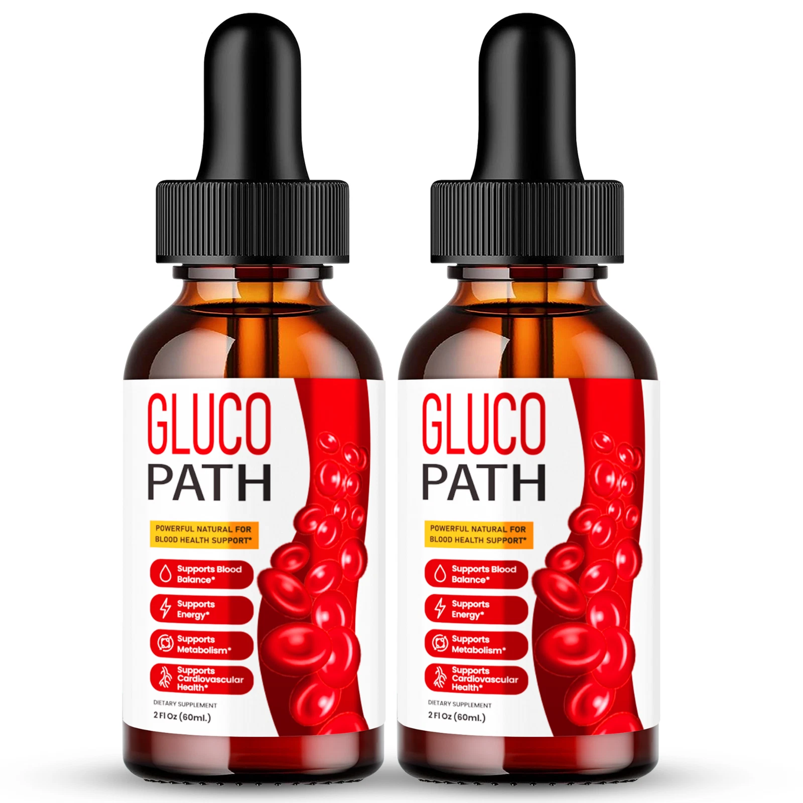 ( 2 Pack) Glucopath Drops, Gluco Path Drops, Glucopath Blood Support Supplement
