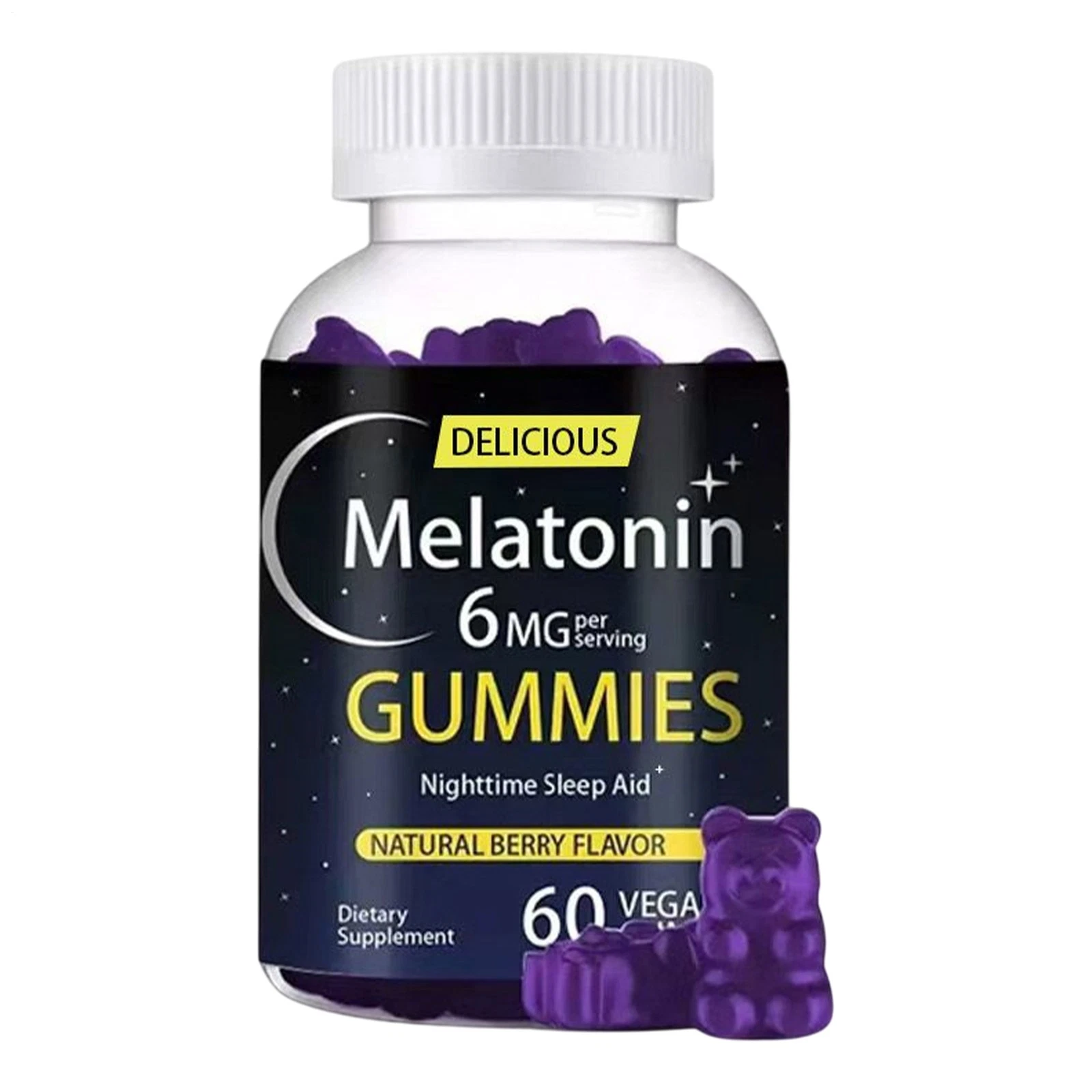 Sleep aid for insomnia at night, sleep supplement 5-HTP, natural rubber gummies