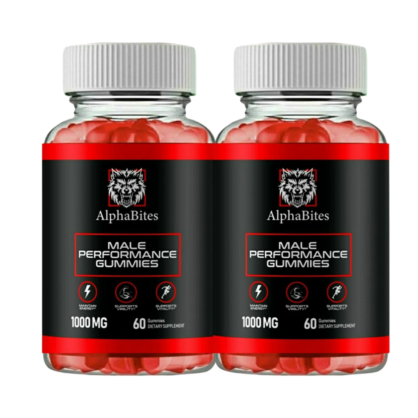 2-Pack Alpha Bites Male Gummies - AlphaBites Natural Support For Men-120 Gummies