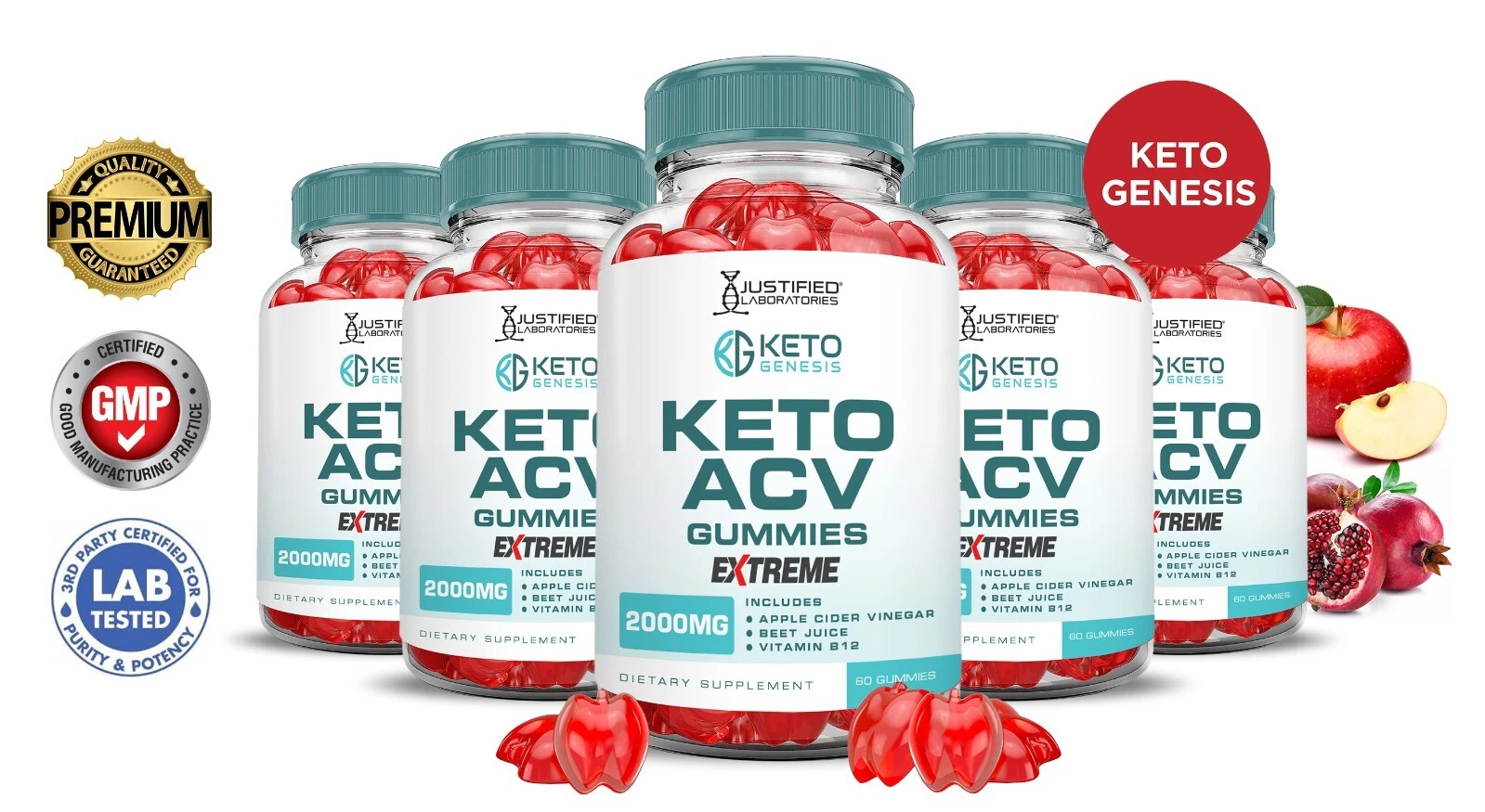Keto Genesis Extreme ACV Gummies 2000MG Apple Cider Vinegar 300 Gummys