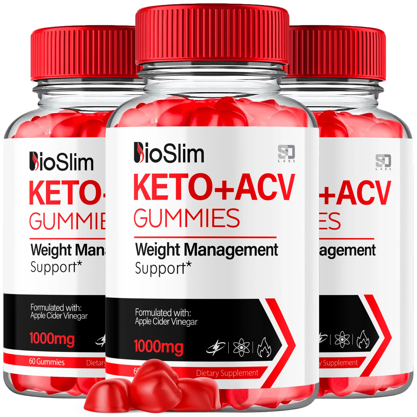 BioSlim Keto ACV Gummies - Enhance Energy and Support Fat Burn (3 Pack)