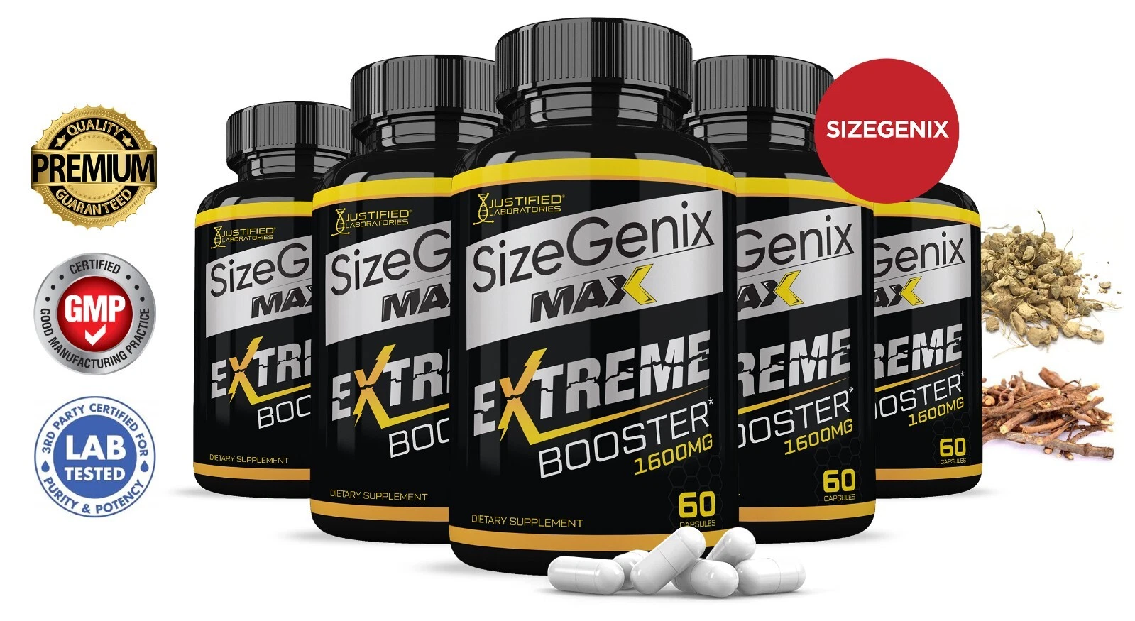 Sizegenix Max Men’s Health Supplement 1600mg 300 Capsules